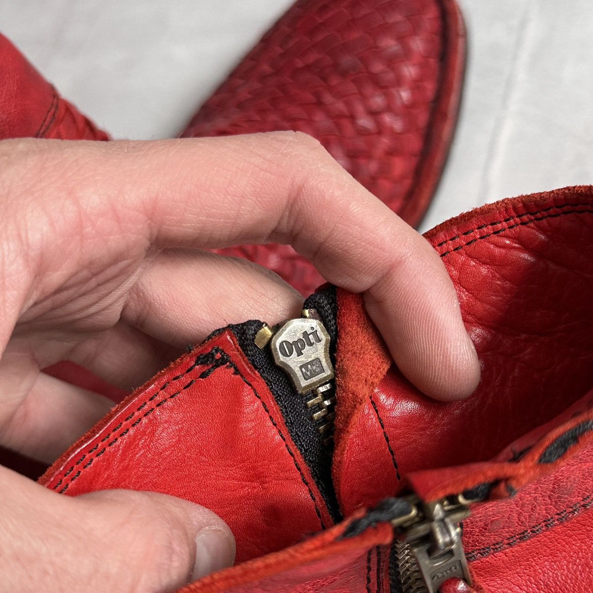 The Last Conspiracy 00s Bubetti Woven Leather Boots Bikkembergs A1923 Style Size US 8.5 / IT 38.5 - 12 Thumbnail