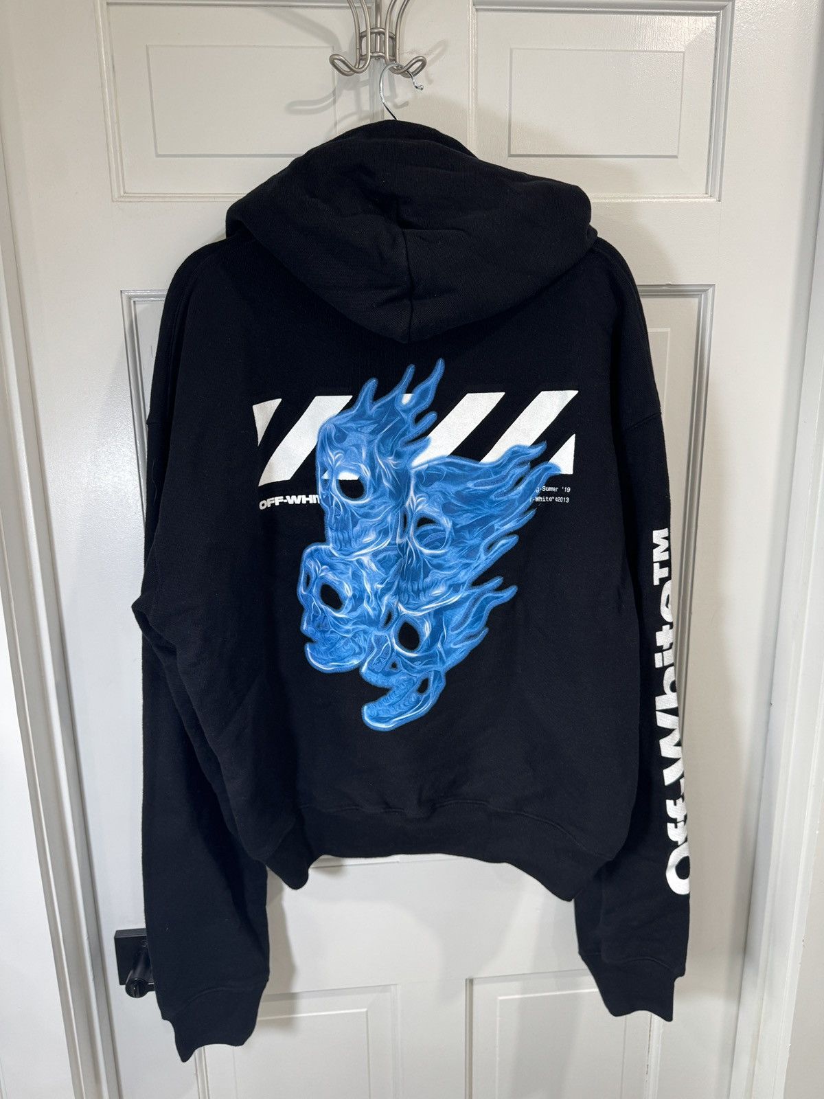 Off-White Off-White Black Oversized Diagonal Skulls Hoodie Size Medium Size US M / EU 48-50 / 2 - 1 Thumbnail