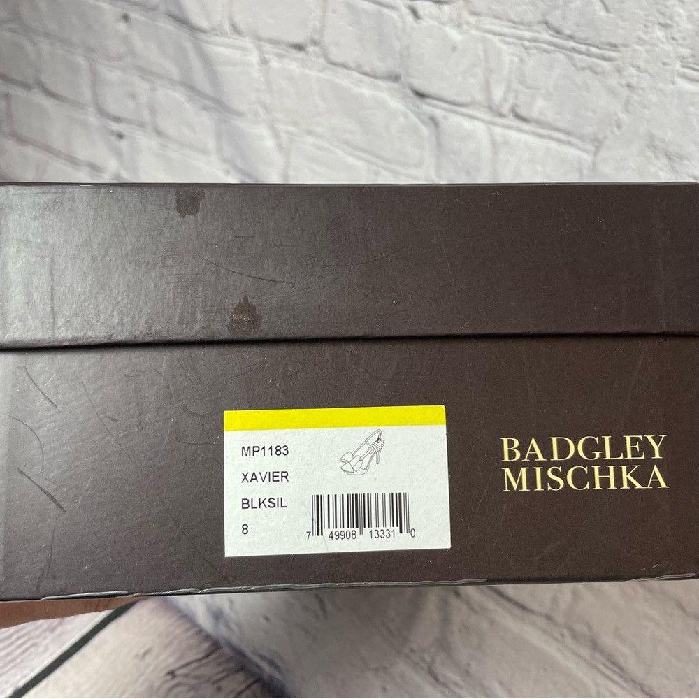 Badgley Mischka Badgley Mischka Xavier Slingback High Heel Black Silver San Size US 8 / IT 38 - 7 Thumbnail
