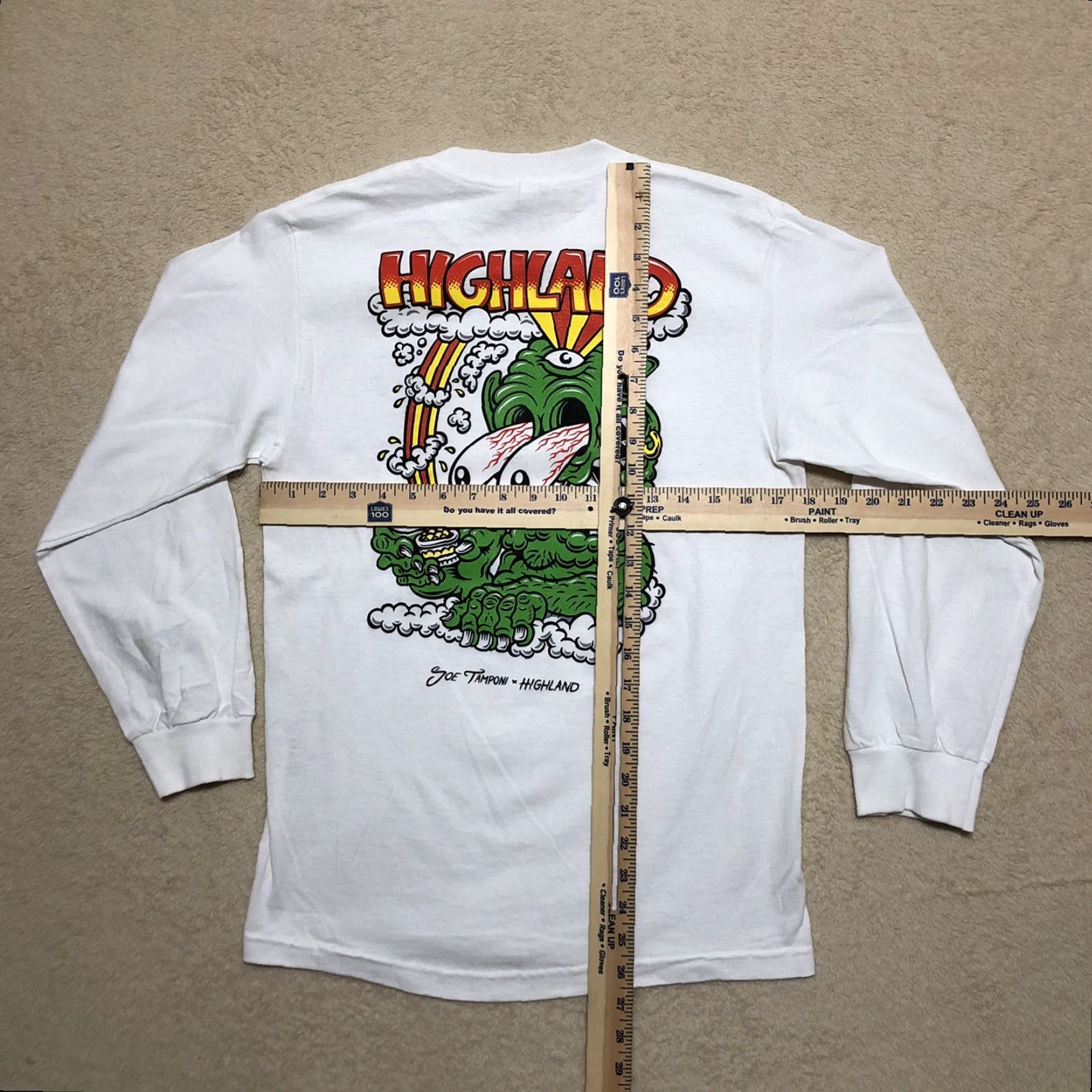 Vintage Joe Tamponi Highland Men's Long Sleeve T-Shirt Alstyle Cotton Crew Neck Logo White S Size US S / EU 44-46 / 1 - 7 Thumbnail