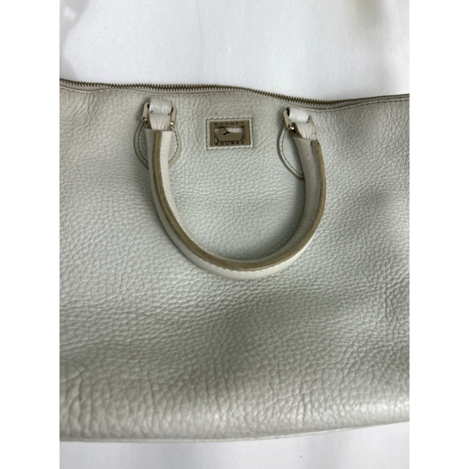 Dooney & Bourke VINTAGE Dooney & Bourke Pebbled Ivory Large Hobo Bag Double Handles Women Stains Size ONE SIZE - 3 Thumbnail