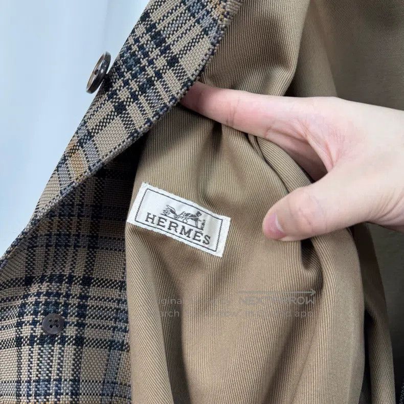 Hermes Hermes Windowpane Duffle Coat Size US M / EU 48-50 / 2 - 6 Thumbnail