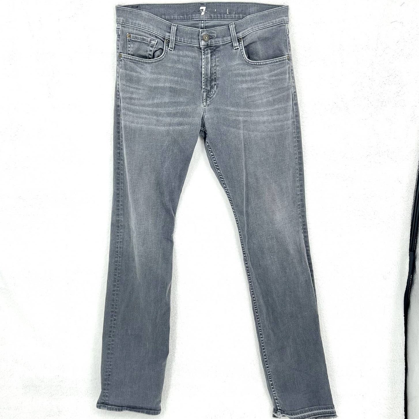7 For All Mankind 7for All Mankind Faded Gray Distressed Washed Straight 33/14 Size 36" / US 14 / IT 50 - 1 Thumbnail