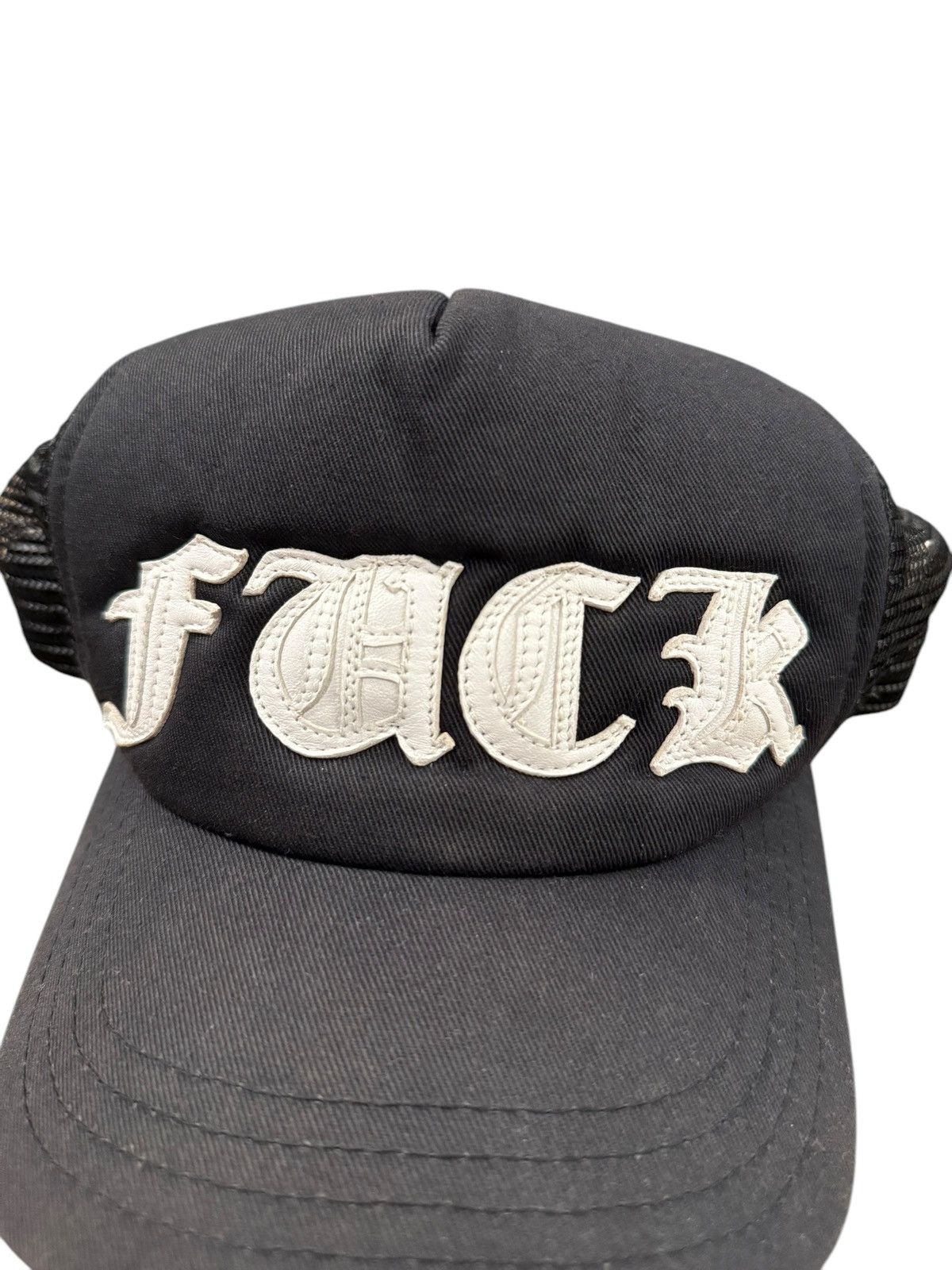 Chrome Hearts Leather FUCK Patch Trucker Hat Size ONE SIZE - 4 Thumbnail