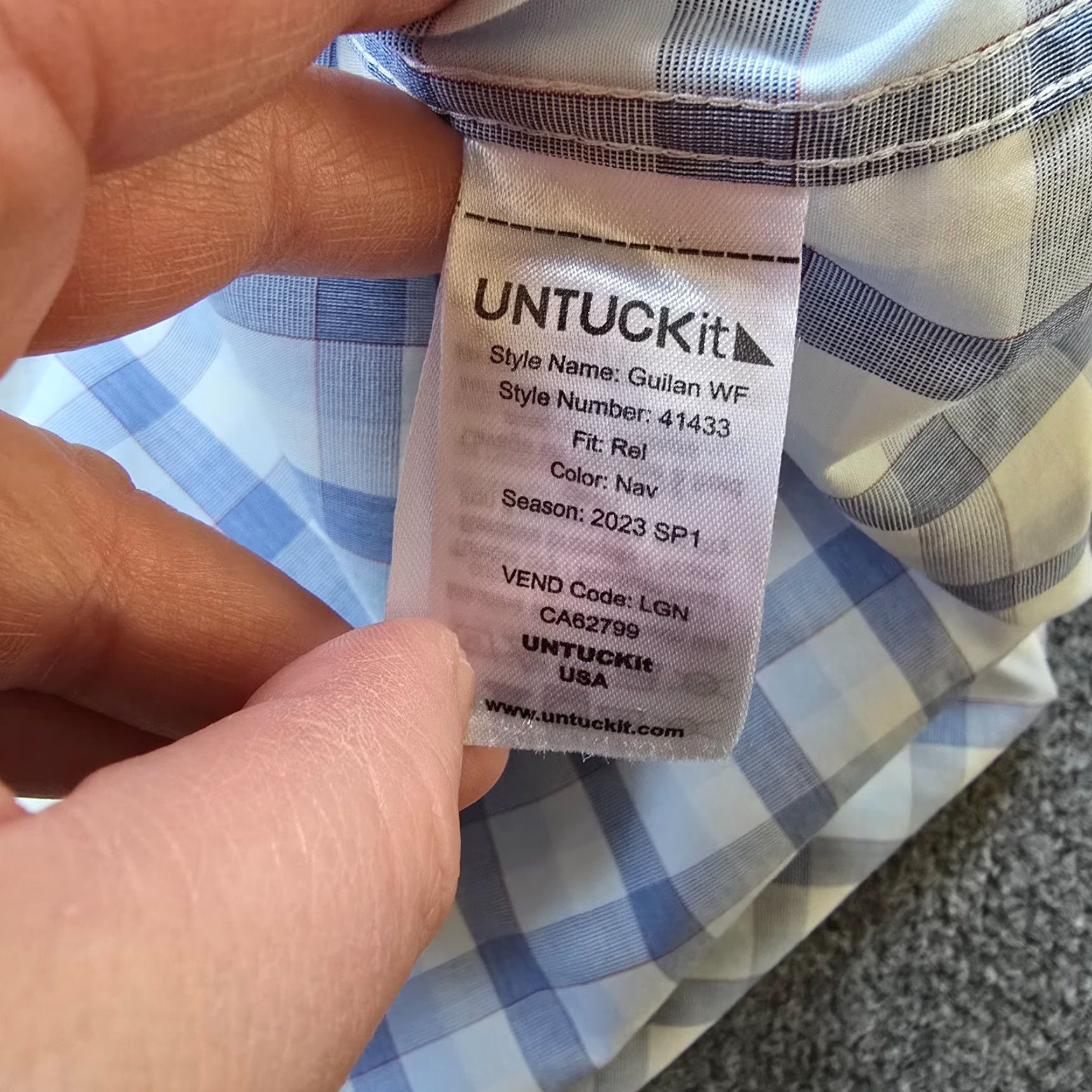 UNTUCKit UNTUCKit Shirt Mens 2XL Blue Plaid Button-Down Long Sleeve Classic Career Shirt Mens 2XL Blue Plaid Button-Down Long Sleeve UNTUCKit Size US XXL / EU 58 / 5 - 7 Thumbnail