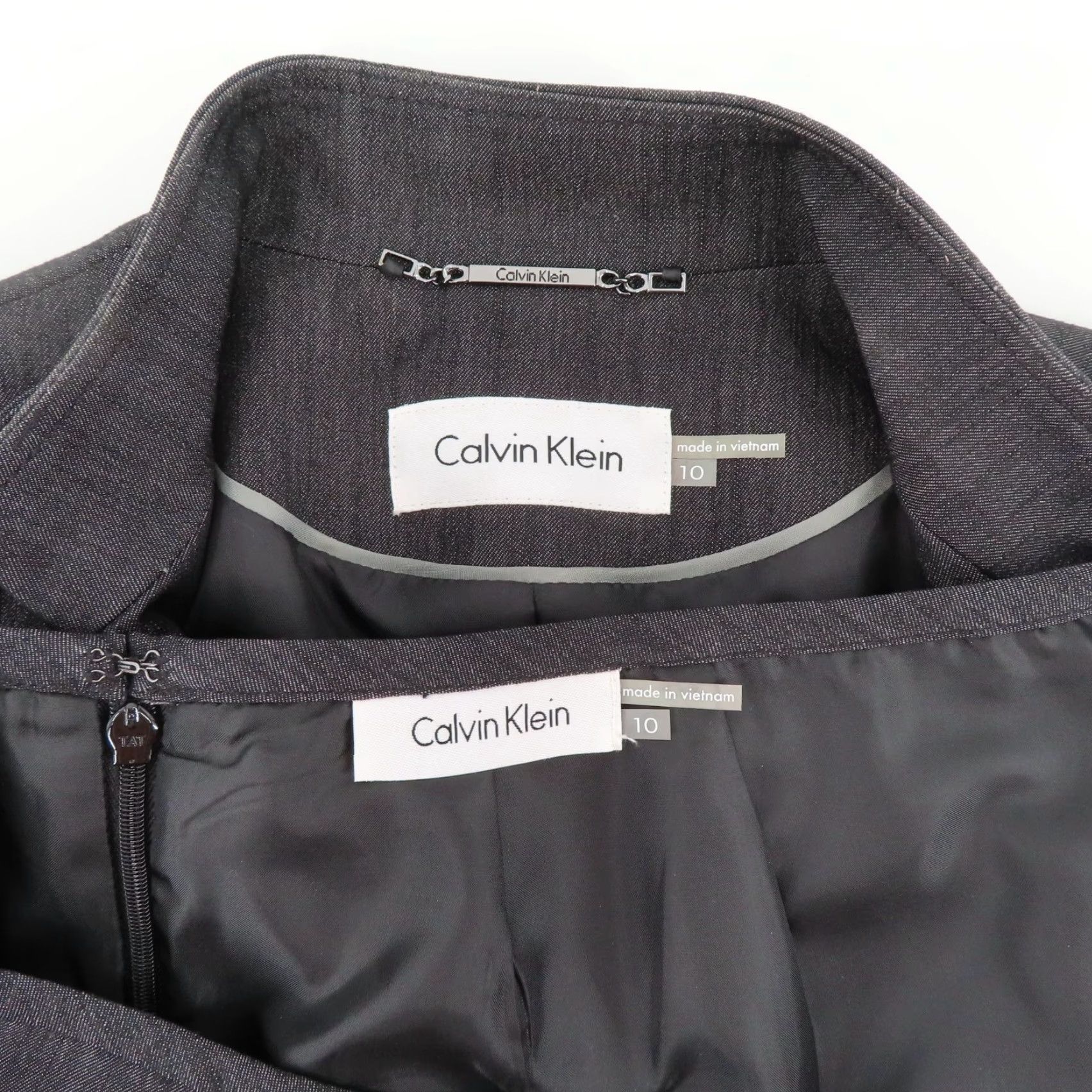 Calvin Klein Calvin Klein Women 10 Skirt Suit Jacket Blazer 3 Button Formal Workwear Ready Multicolor Set 2 Piece Size 32" / US 10 / IT 46 - 7 Thumbnail
