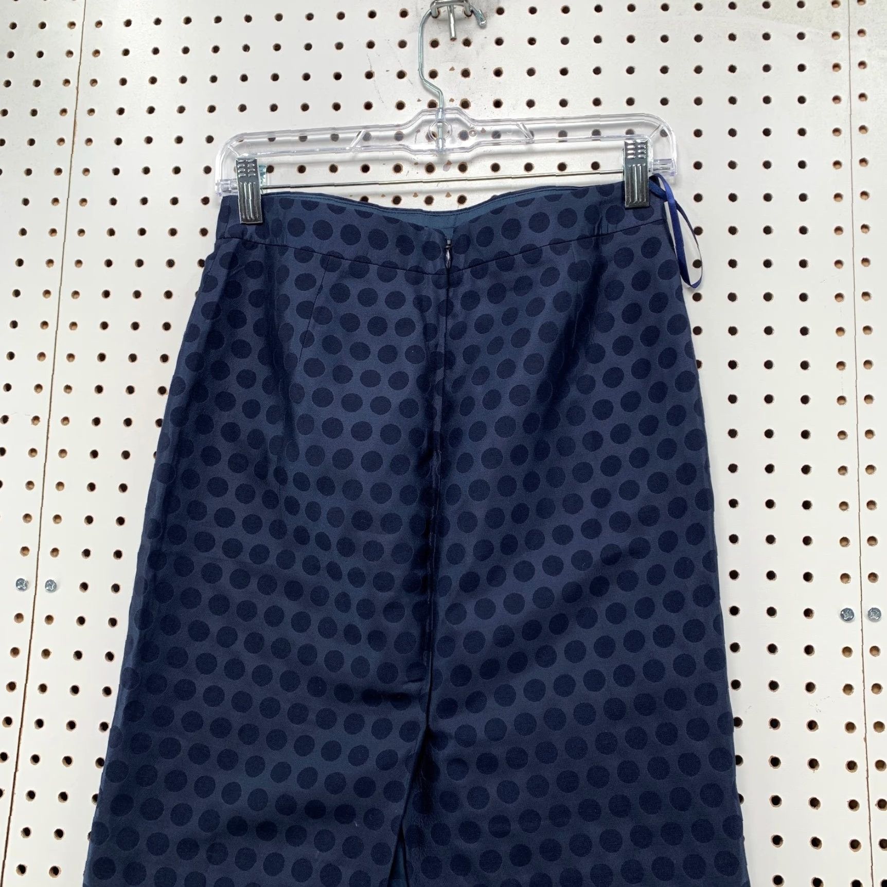 J.Crew J.CREW Pencil Skirt Womens 0 Blue Polka Dot Zip Back Lined Work School Business Size 25" / US 0 / IT 36 - 7 Thumbnail