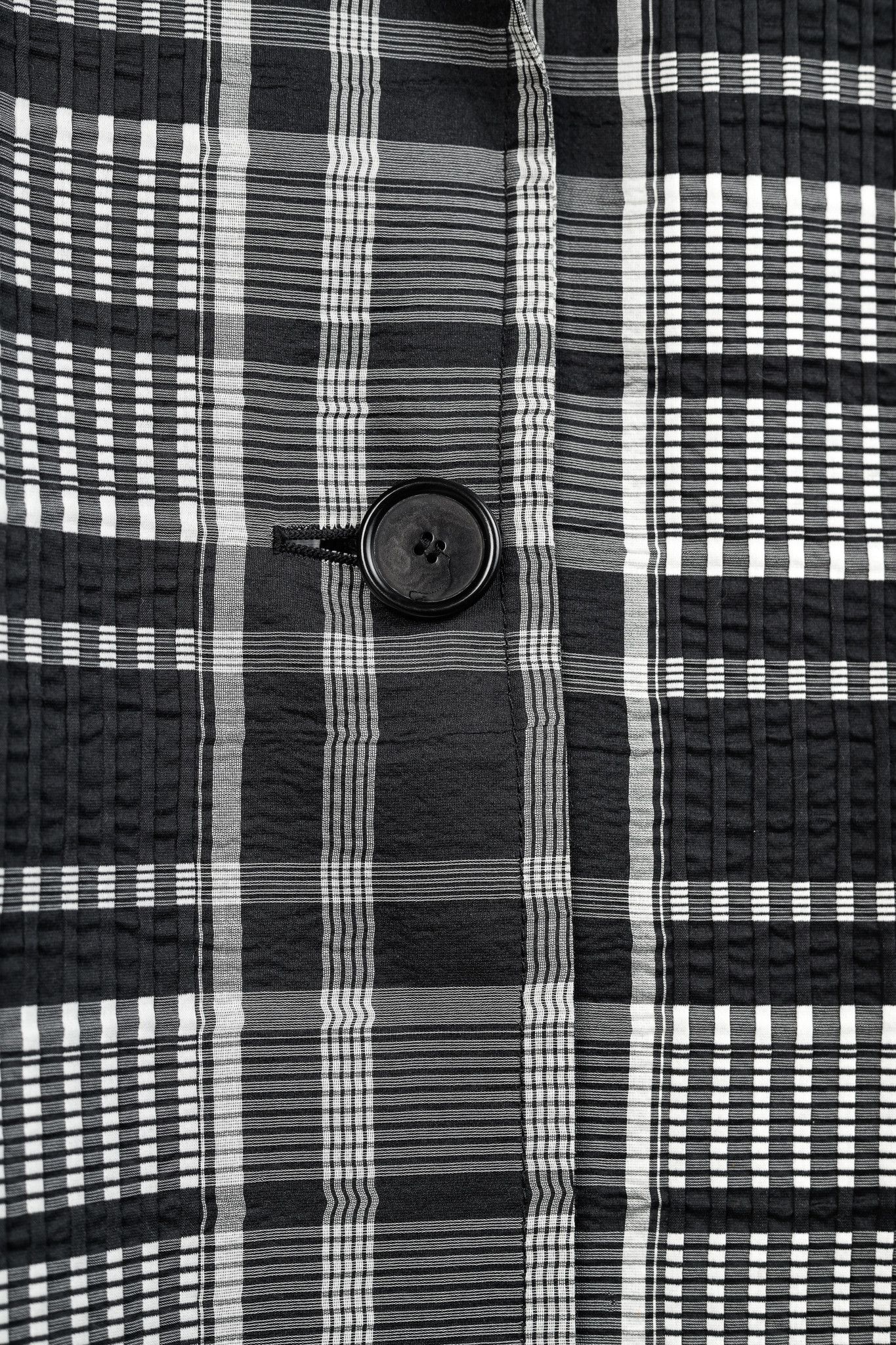 Akris Akris Punto Black & White Cotton Plaid Pintuck Blazer Size L / US 10 / IT 46 - 7 Thumbnail