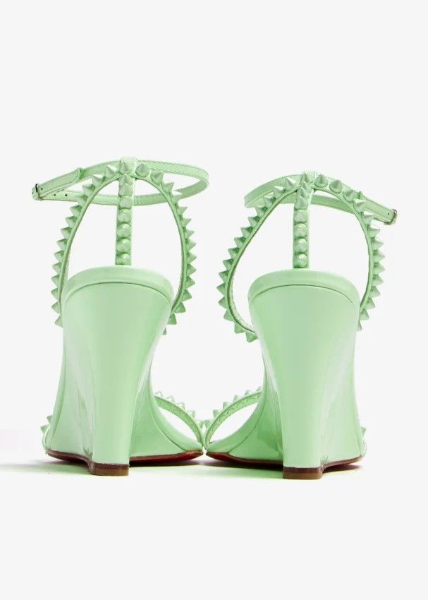 Christian Louboutin o1s1wg110924 So Me Wedge Heeled in Light Green Size US 10 / IT 40 - 5 Thumbnail