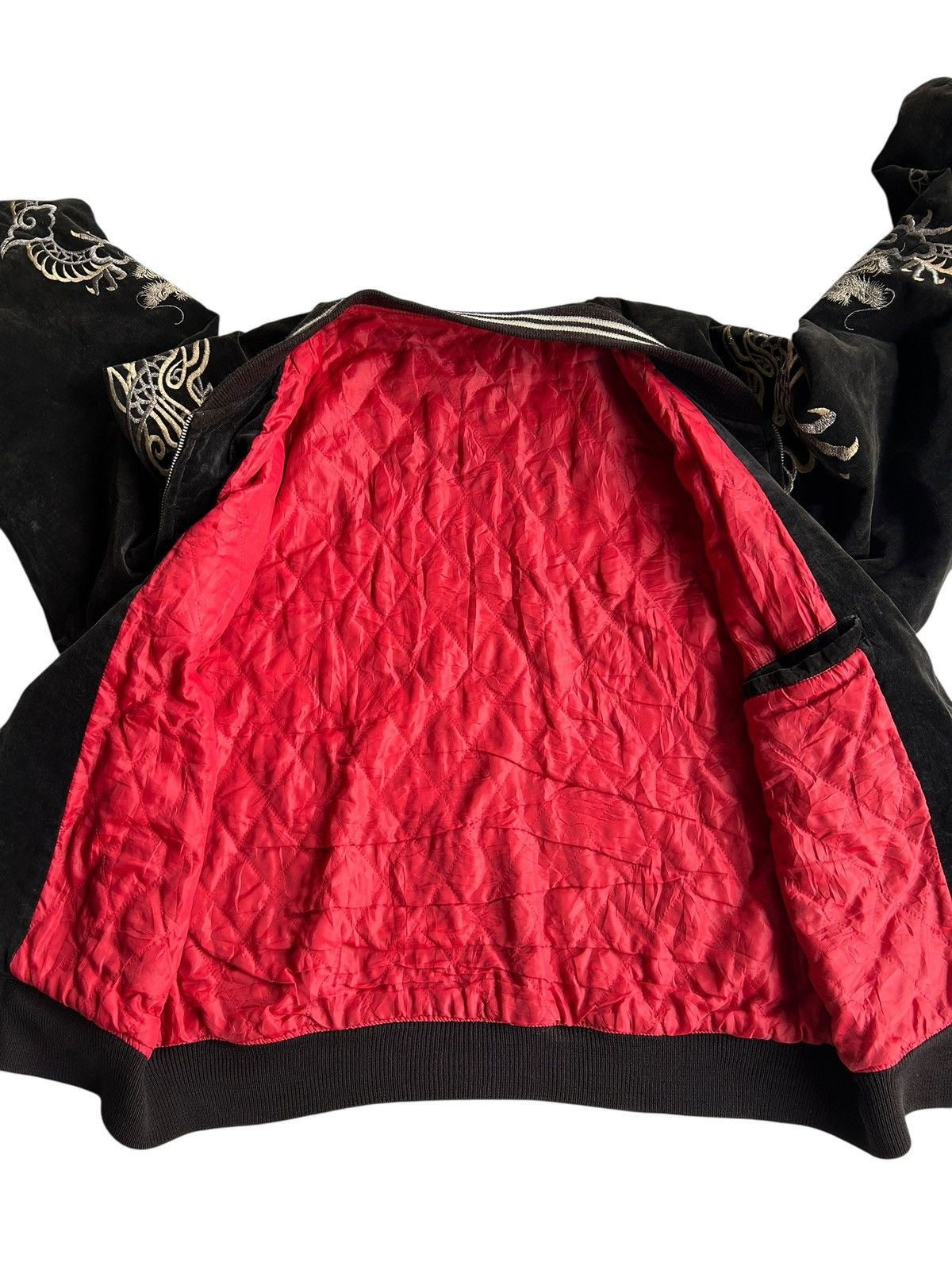 Japanese Brand THRASHED Vintage Sukajan Embroidery Sunfaded Jacket Size US XL / EU 56 / 4 - 10 Thumbnail