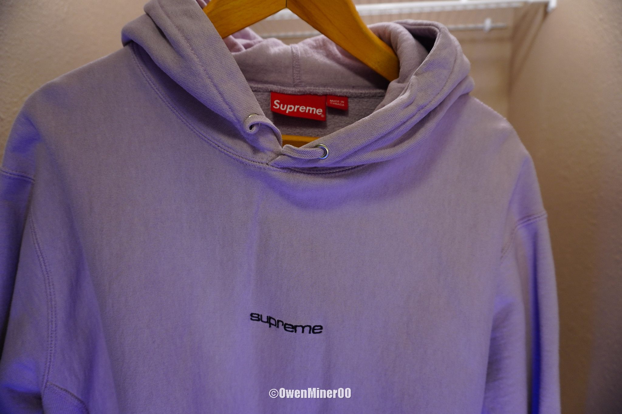 Supreme Supreme Compact Logo Hooded Sweatshirt (FW17)-Pale Violet XL Size US XL / EU 56 / 4 - 3 Thumbnail