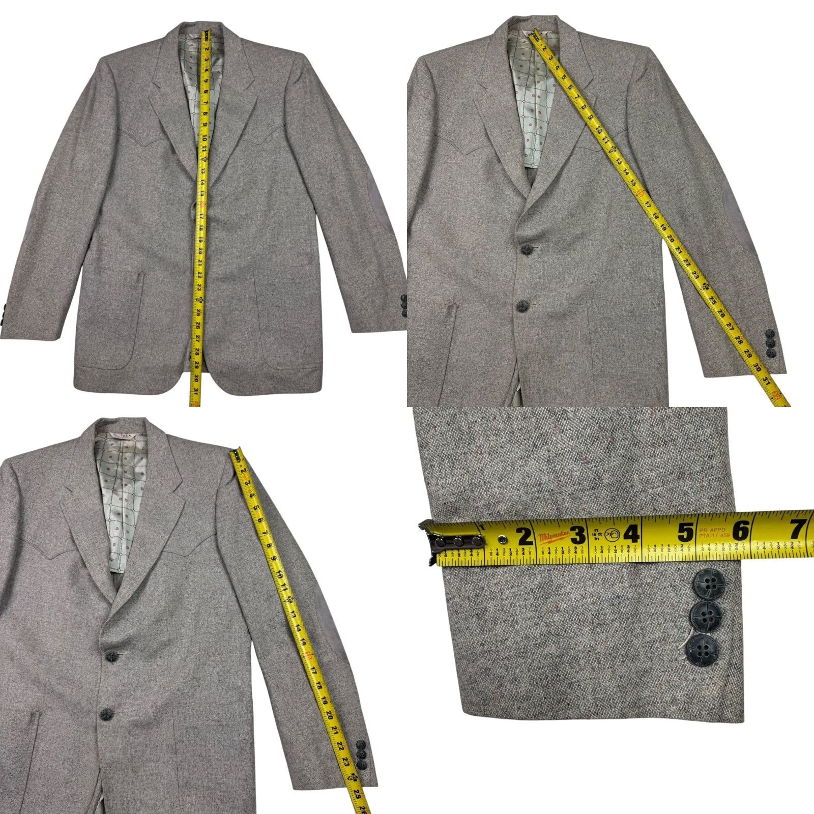 Vintage VTG Prestige West Men's Blazer Wool 2-Button Brown 40R Jacket Coat Adult Regular Notch Lapel Size 40R - 8 Thumbnail