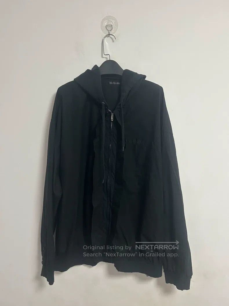 Balenciaga Balenciaga Fake Two-Piece Black Hooded Zipper Size US XXS / EU 40 - 1 Thumbnail