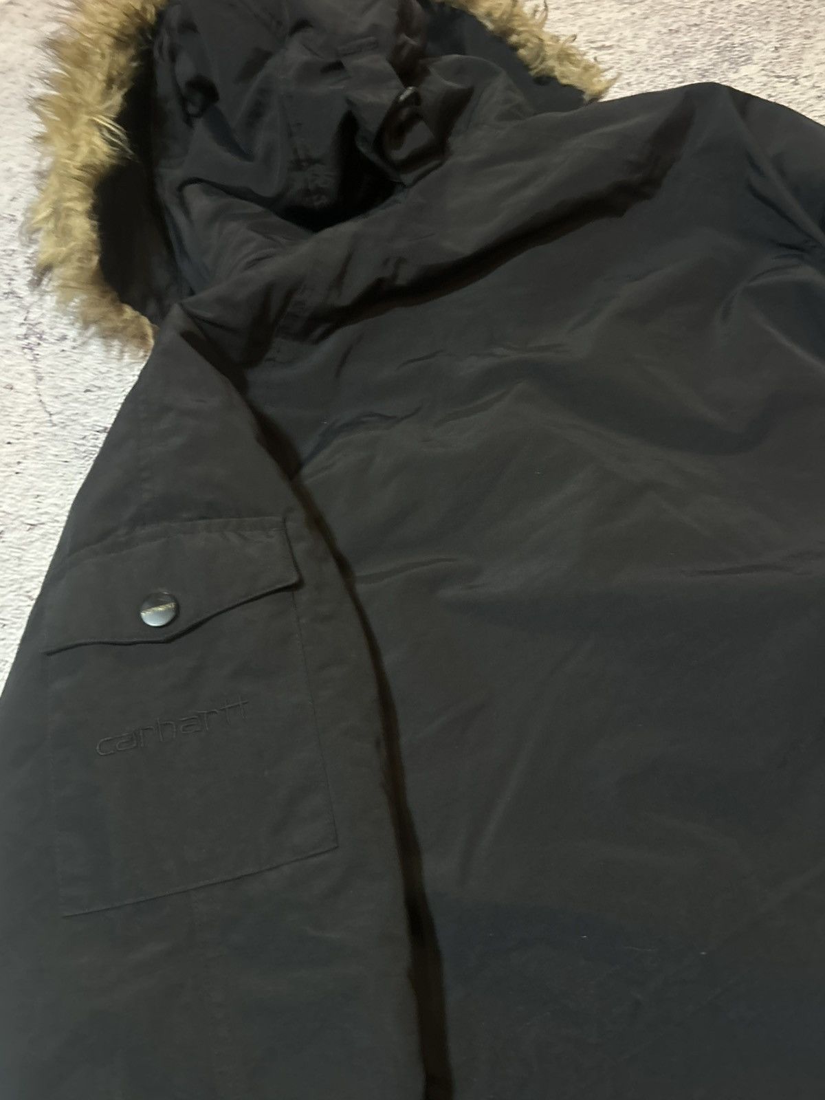 Carhartt Carhartt WIP W’ Anchorage Parka Black – Fur Hood – Size S Size US S / EU 44-46 / 1 - 16 Thumbnail