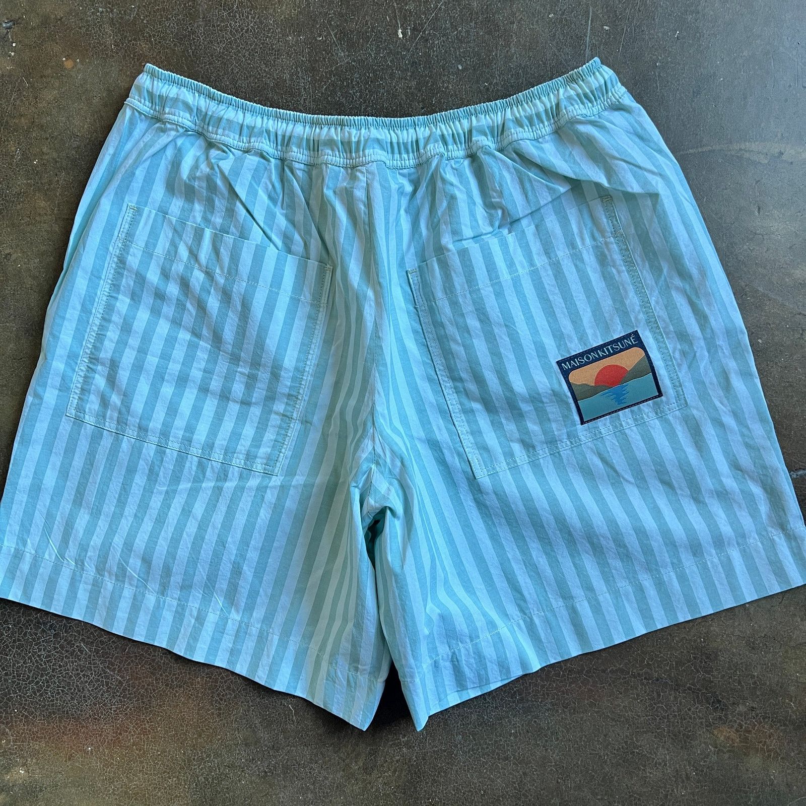 Maison Kitsune Maison Kitsune Mens Blue Striped Shorts Size L MSRP $419 Size US 32 / EU 48 - 10 Thumbnail