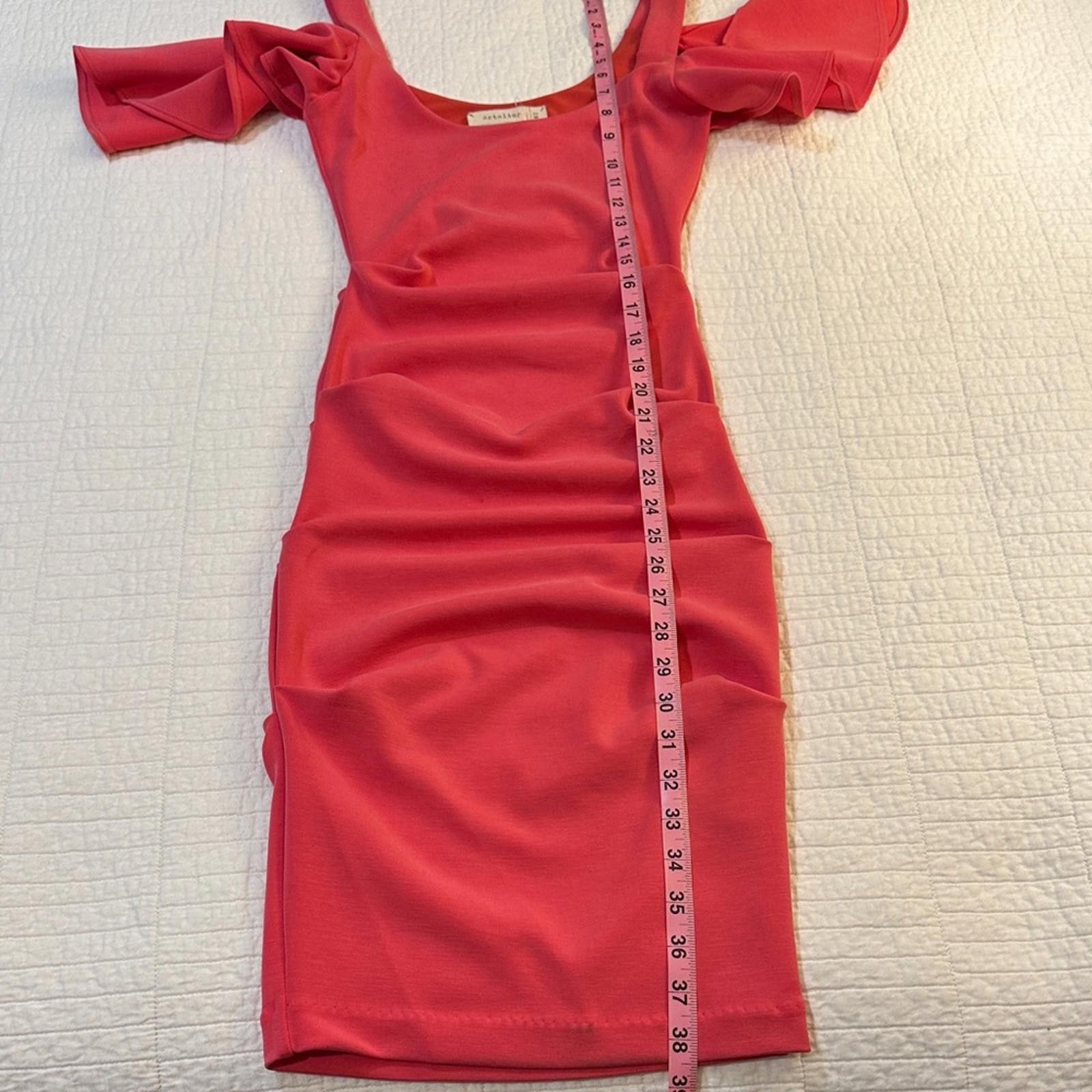 Other Artelier Nicole Miller sz 0 Pink Off-Shoulder Dress $295.00 Size XS / US 0-2 / IT 36-38 - 8 Thumbnail