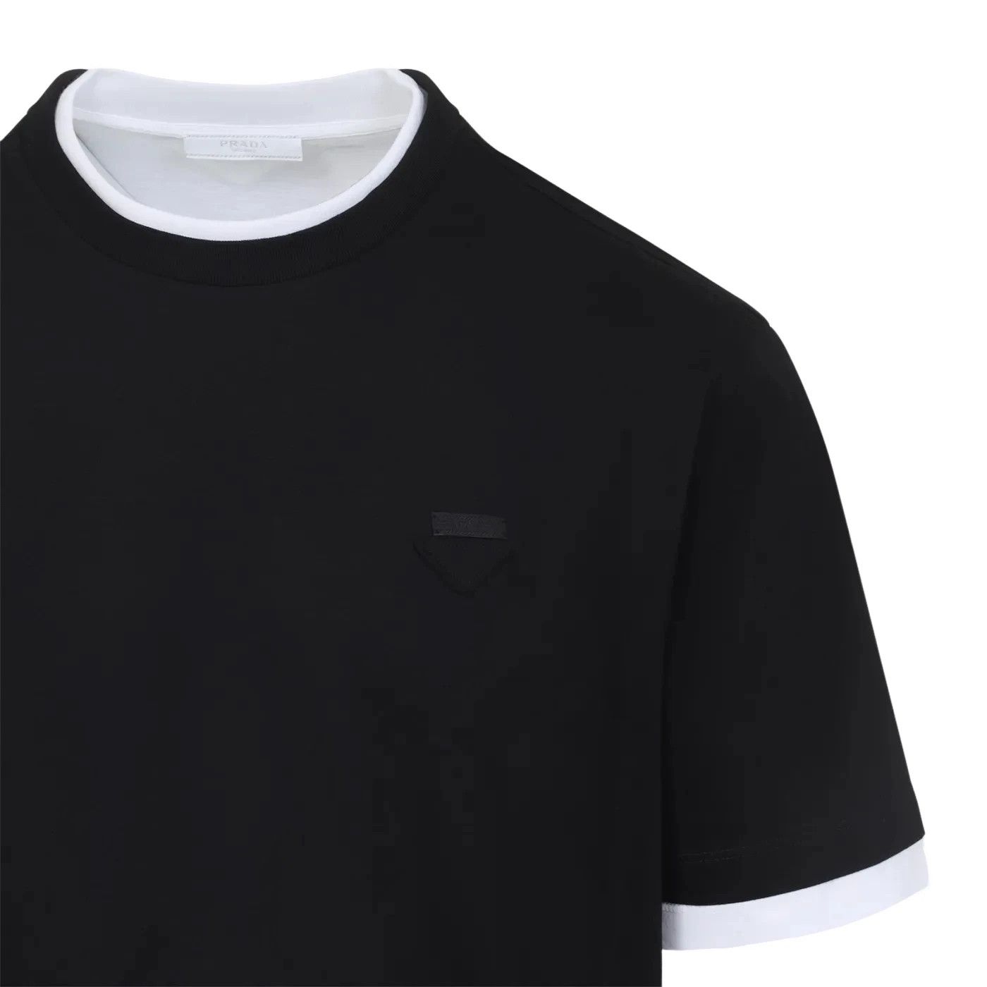 Prada PRADA Black/White Cotton T-shirt New & Authentic Size US L / EU 52-54 / 3 - 3 Thumbnail