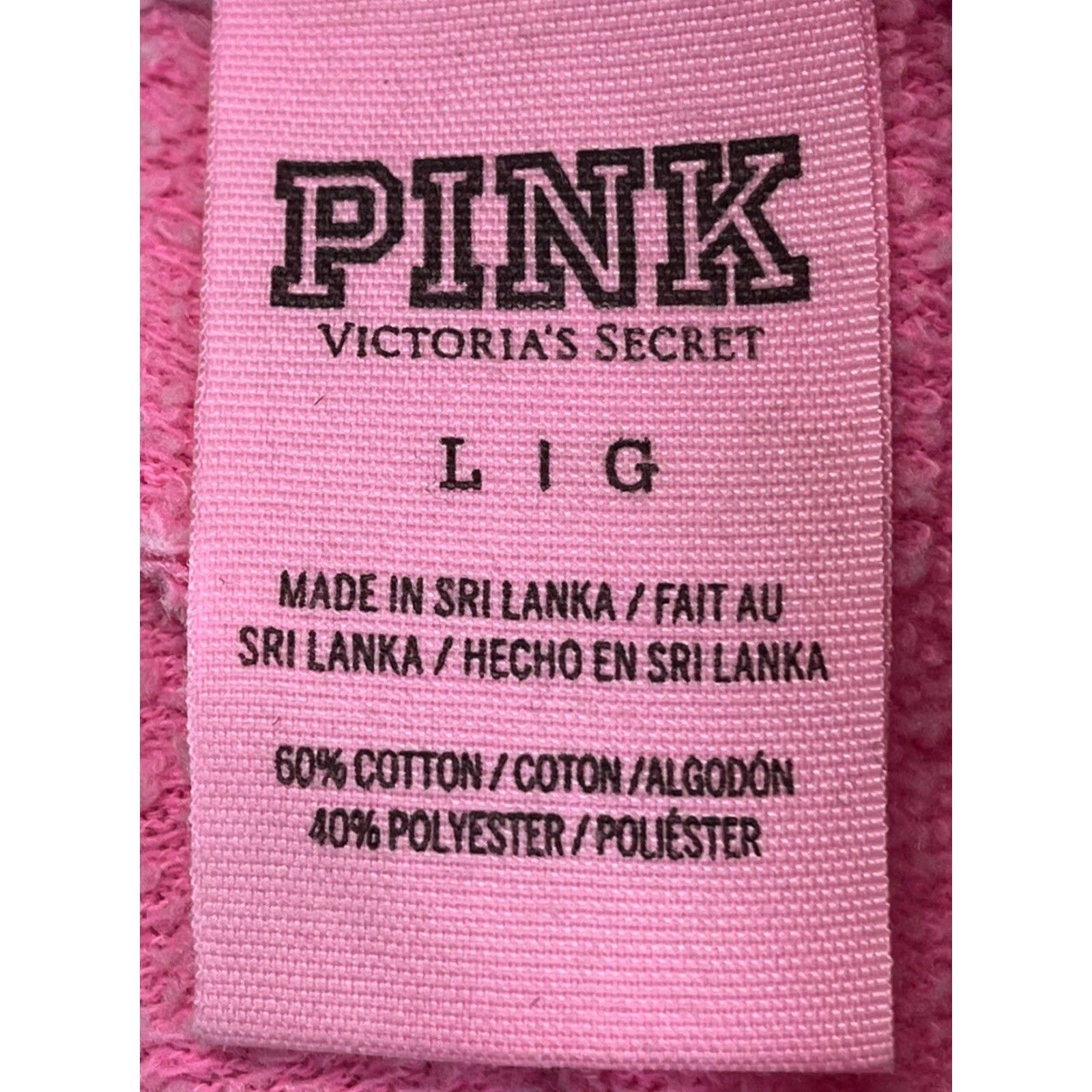 Victoria's Secret Victoria’s Secret PINK Sweatshirt 1/4 Zip Pullover Women’s Size L Pink Cotton Blend Activewear Womens Size L / US 10 / IT 46 - 6 Thumbnail