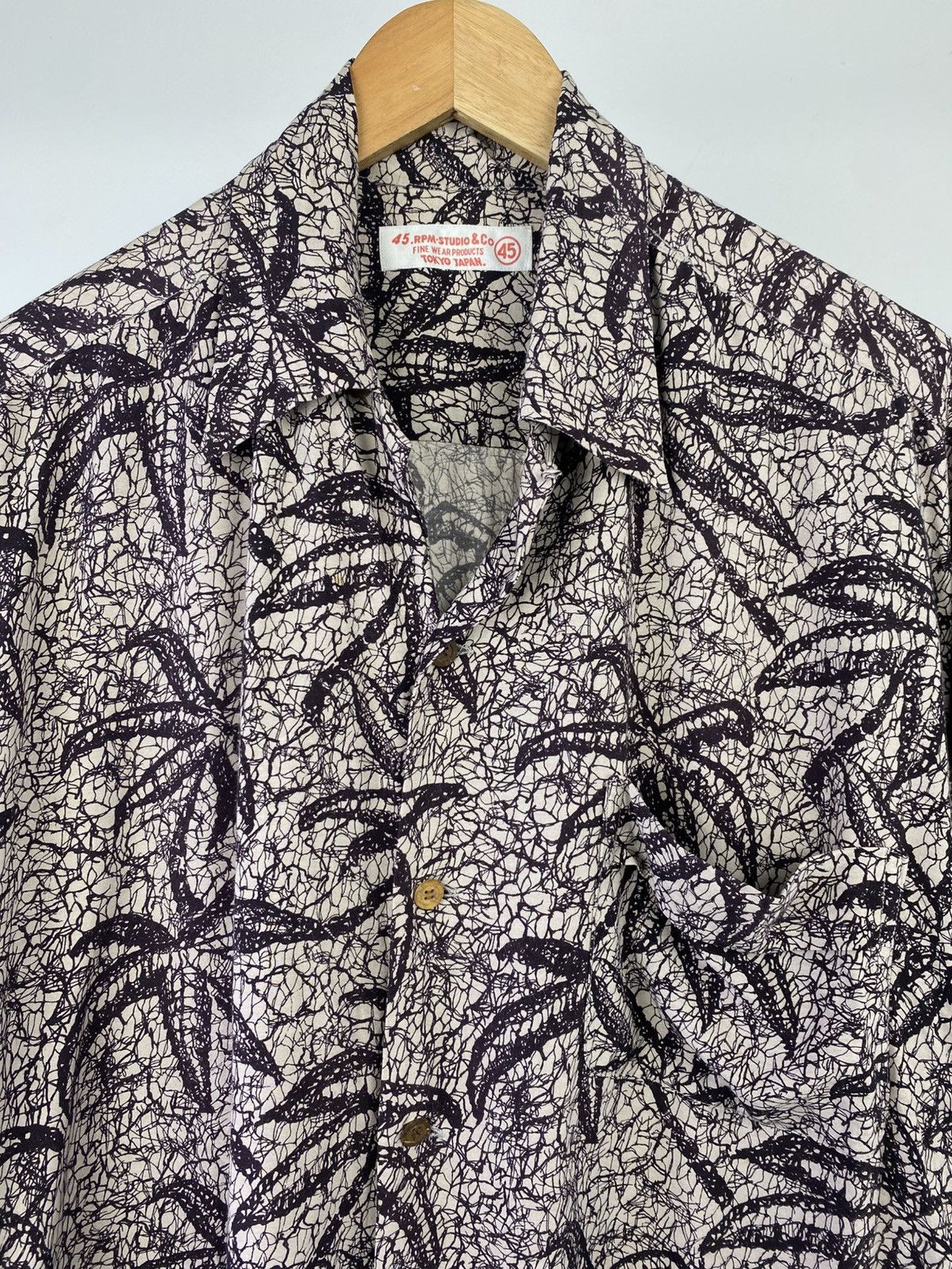 45rpm 45RPM Studio Japan Abstract Print Rayon Shirt Made in Japan Size US XL / EU 56 / 4 - 9 Thumbnail