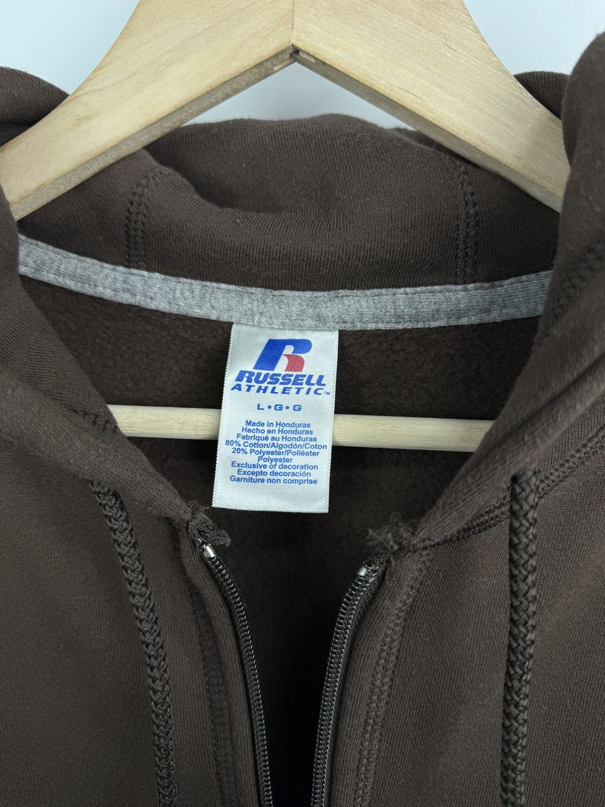 Russell Athletic 🇺🇸 Vintage 90s Russell Athletic Brown Hoodie Rare Retro Size US L / EU 52-54 / 3 - 5 Thumbnail