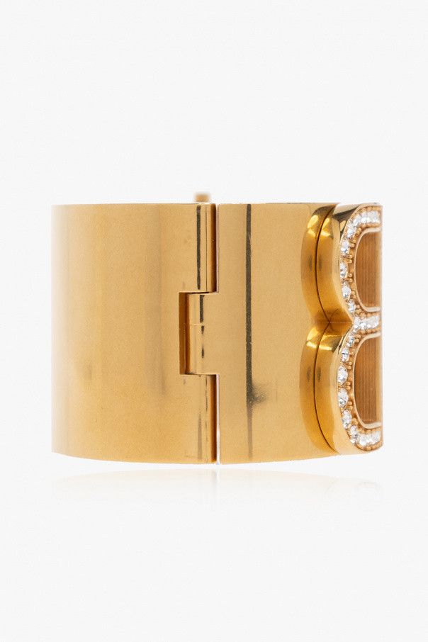 Balenciaga o1in1g0924 Size: S / BB 2.0 Cuff Bracelet in Gold Size ONE SIZE - 4 Thumbnail