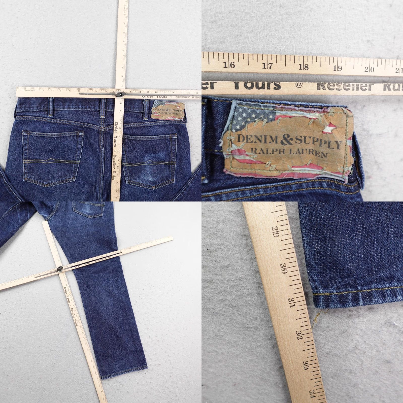 Ralph Lauren Ralph Lauren Jeans Mens 38x32 Blue Denim & Supply Slim Straight American Flag Size US 38 / EU 54 - 8 Thumbnail