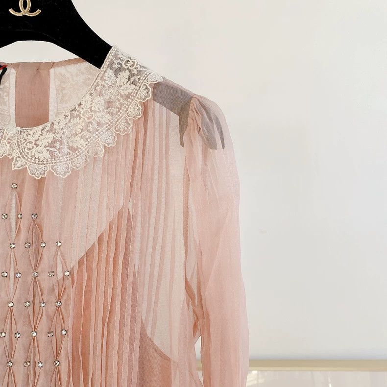 Gucci Gucci Lace collared organza silk dress 2504-Nextarrow Size S / US 4 / IT 40 - 5 Thumbnail