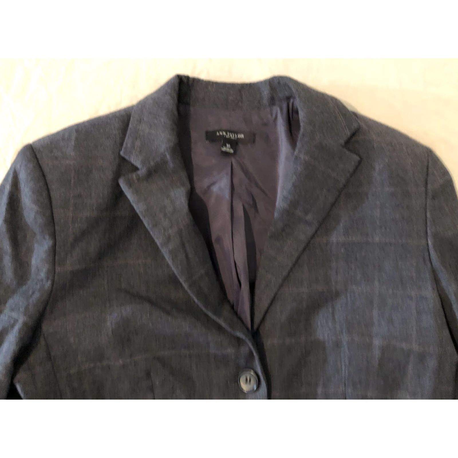 Ann Taylor Womens Ann Taylor Wool Blazer 10 Gray Jacket Blazer Clothing Womens 10 Gray 90s? Size L / US 10 / IT 46 - 2 Thumbnail