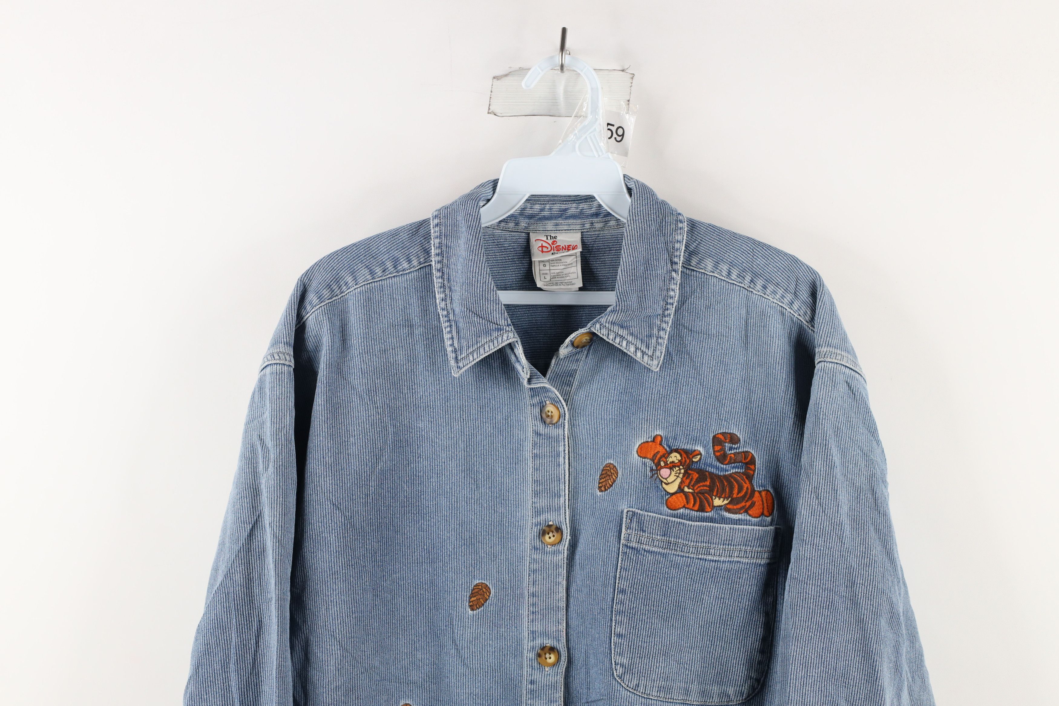 Vintage 90s The Disney Store Winnie the Pooh Eyore Denim hotsell Buttonup Shirt Large