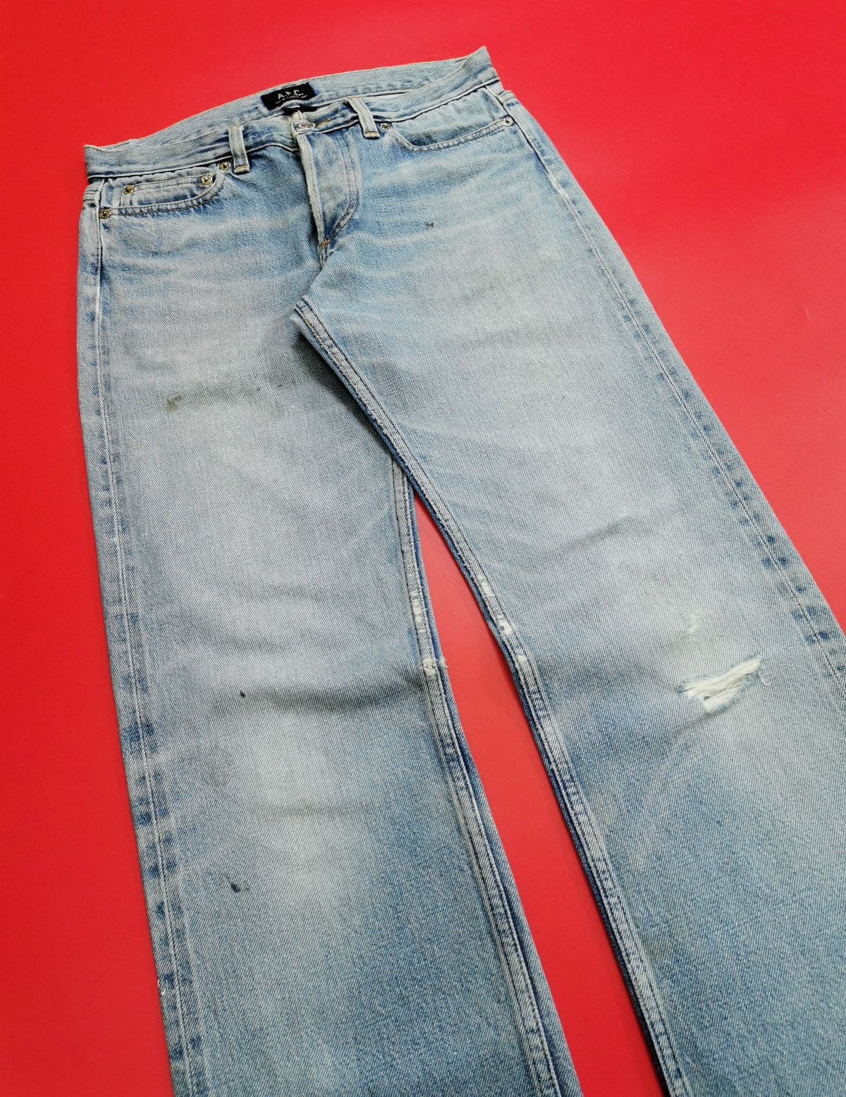 A.P.C. Thrashed APC Selvedge Jeans Size US 30 / EU 46 - 2 Thumbnail