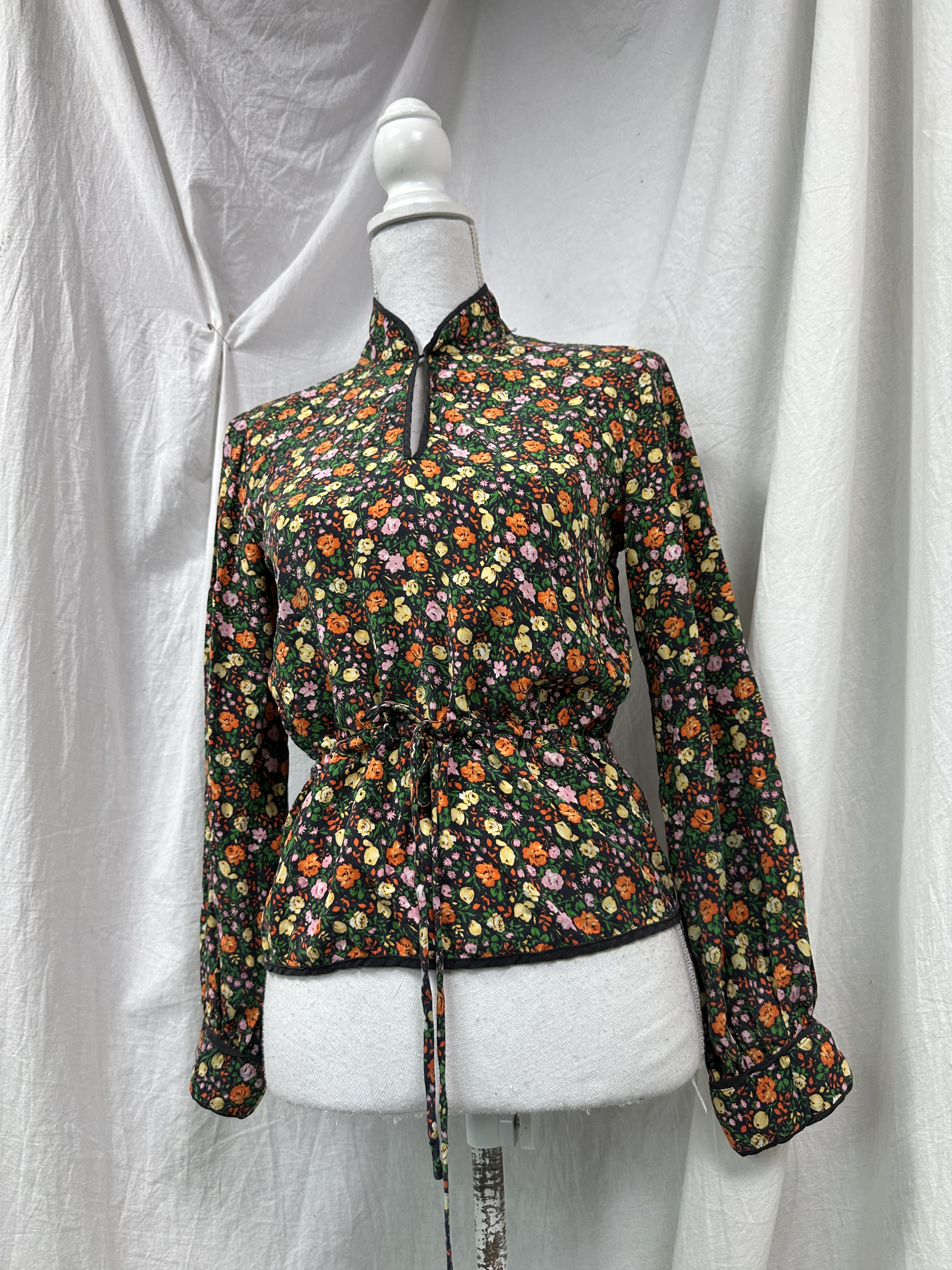 Ganni Vintage Casual Preppy Floral Silk Ganni Shirt Y2K Size XS / US 0-2 / IT 36-38 - 1 Thumbnail