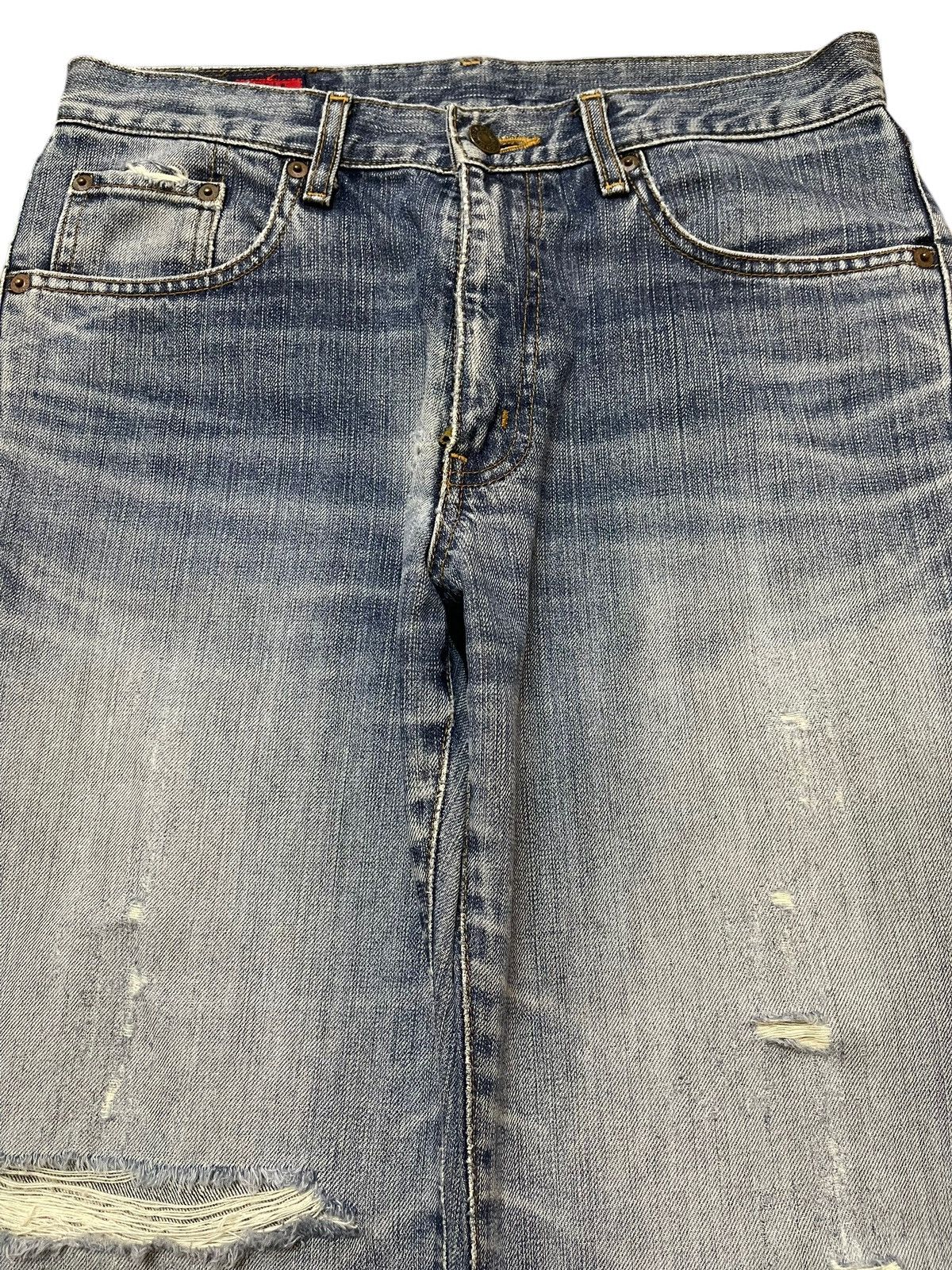 Edwin Vintage Edwin 503 Faded Wash Distressed Style Loose Jeans Size US 31 - 3 Thumbnail