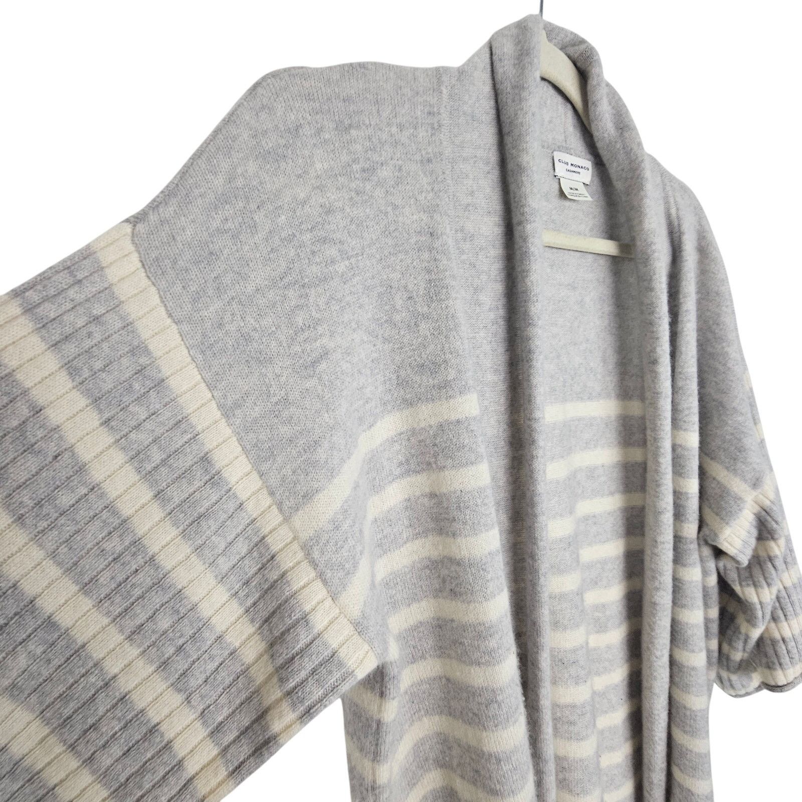 Club Monaco Sweater Cardigan Striped Cashmere Sweater M