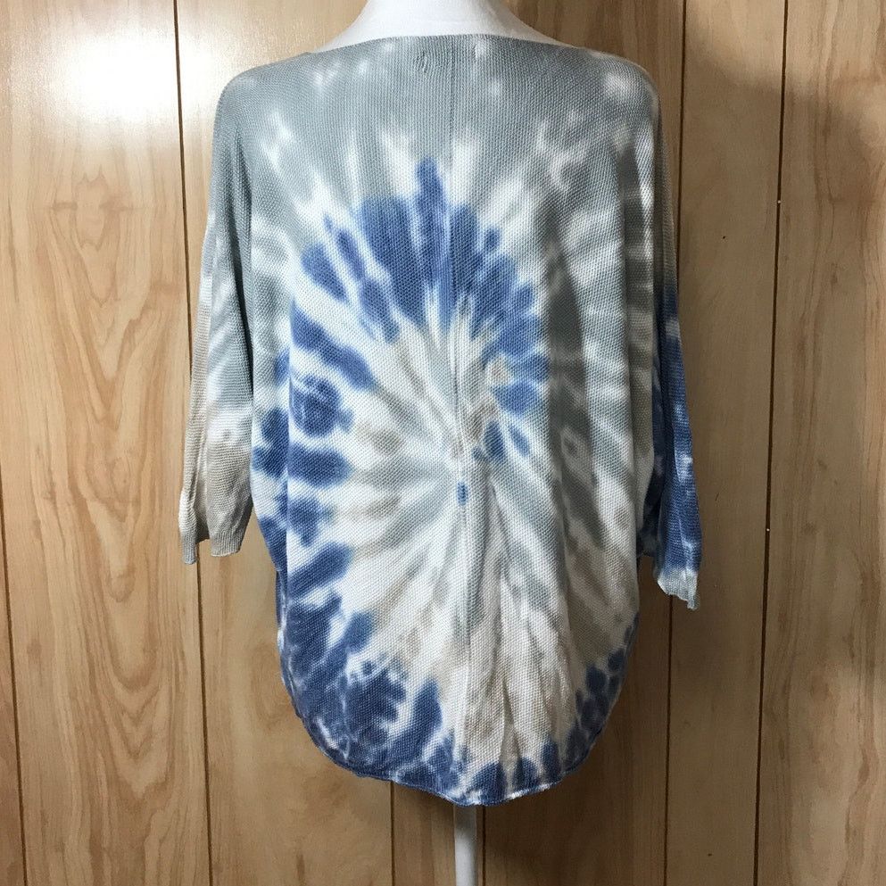 Other Angela Tie Dye Spiral Pattern V-Neck 3/4 Sleeve Blouse L Size L / US 10 / IT 46 - 2 Thumbnail