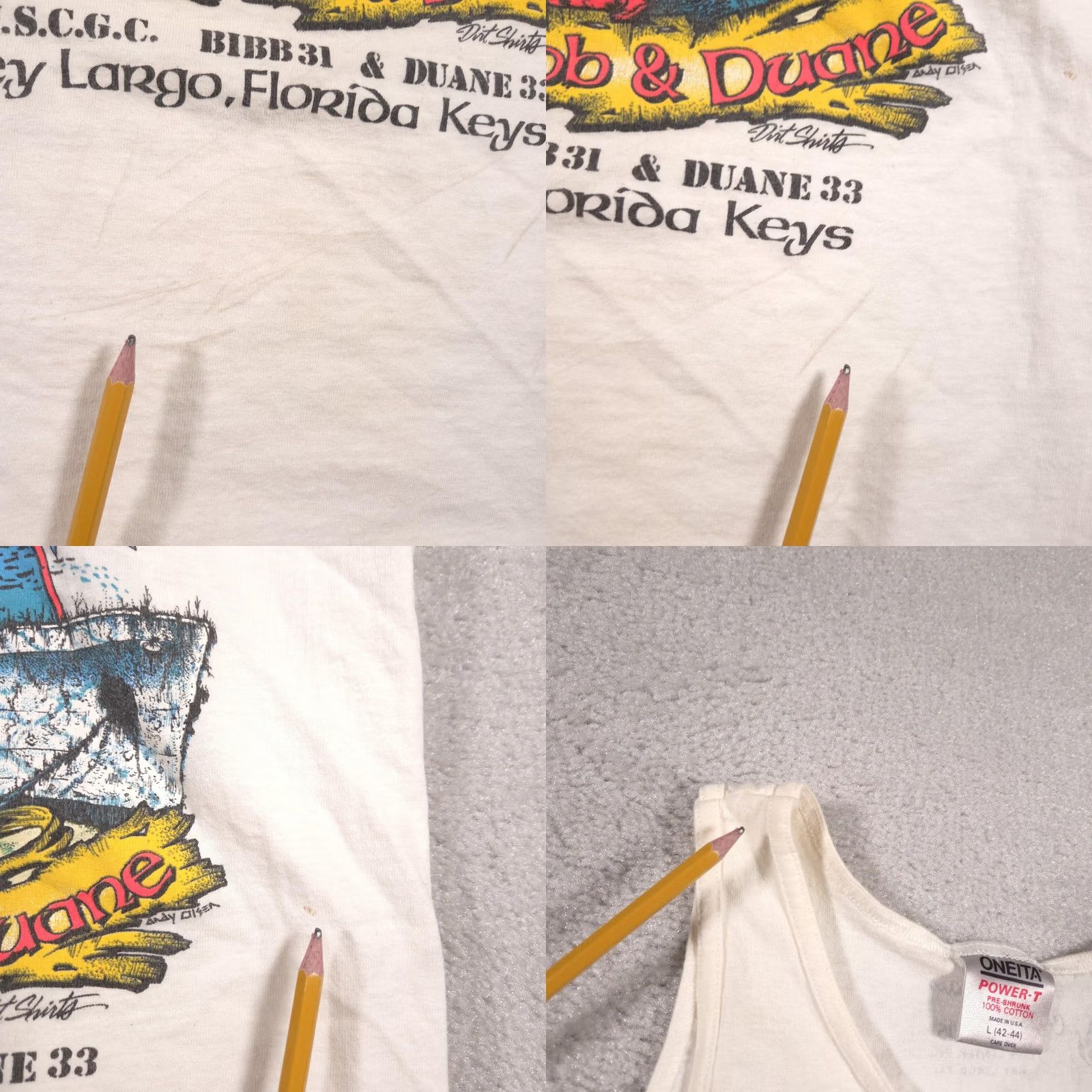 Vintage VINTAGE Dive the Bibb & Duane Shirt Mens Large White Florida Keys Tank 90s Size US L / EU 52-54 / 3 - 8 Thumbnail