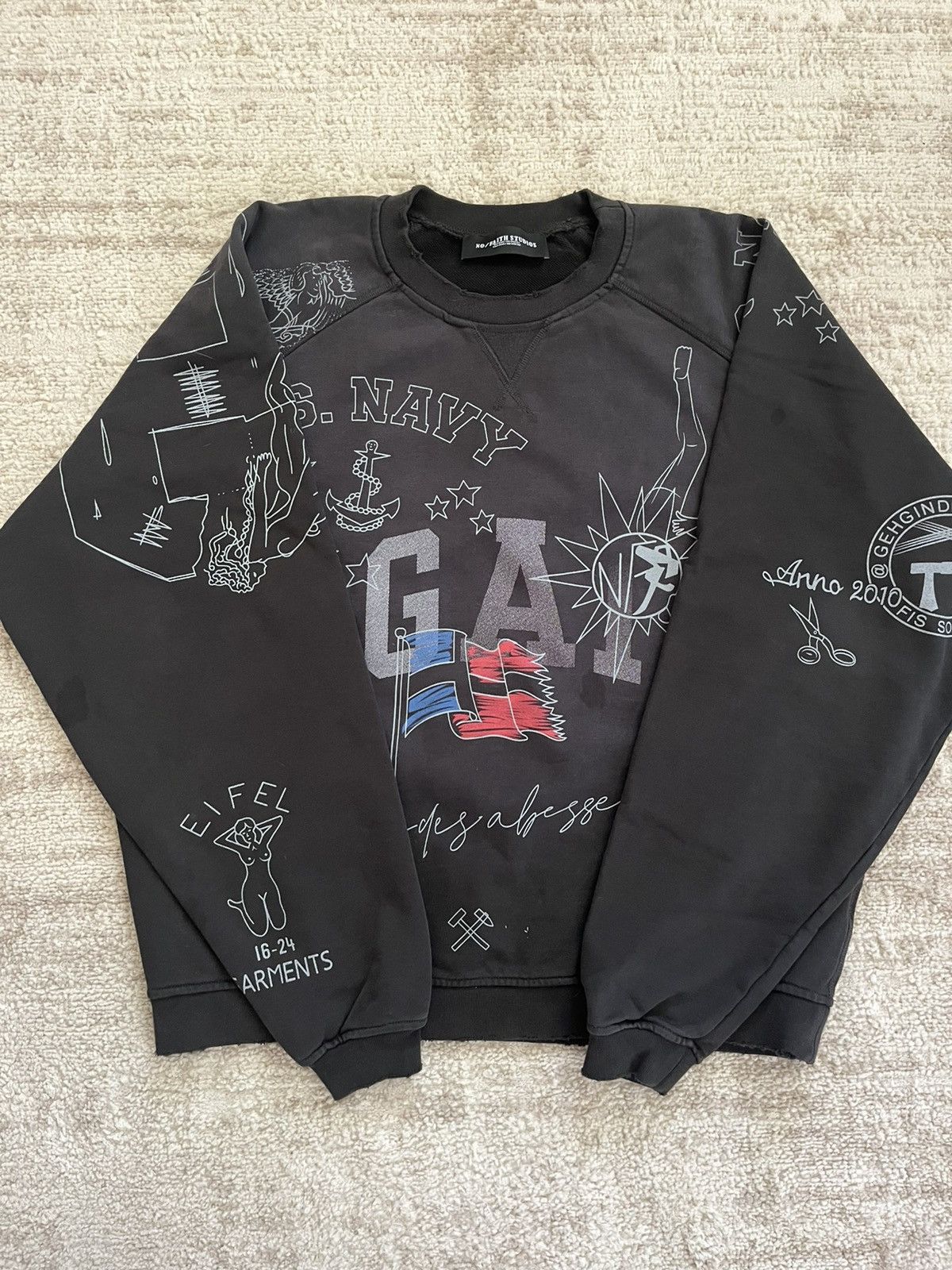 No Faith Studios DOUBLE LAYERED ORGANIC COTTON LONGSLEEVE WHITE