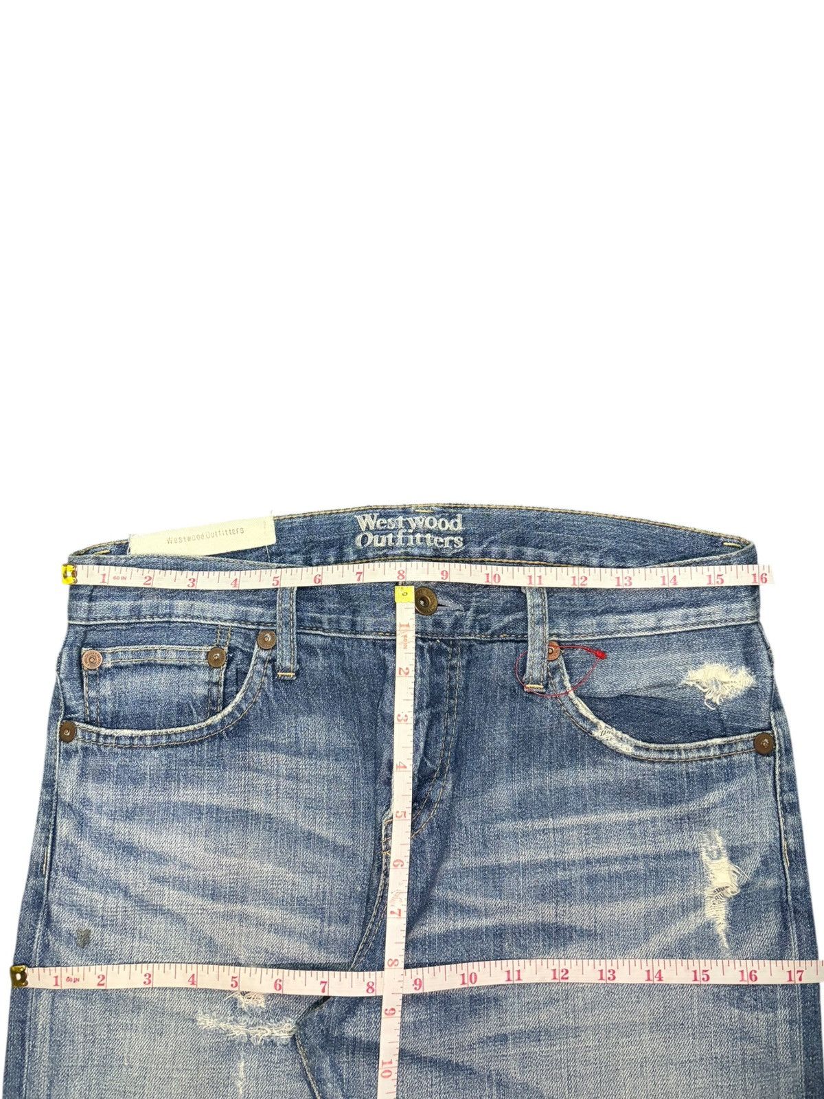Edwin Vintage Japanese Brand Buckle Back Distressed Jeans Size 32" / US 10 / IT 46 - 6 Thumbnail