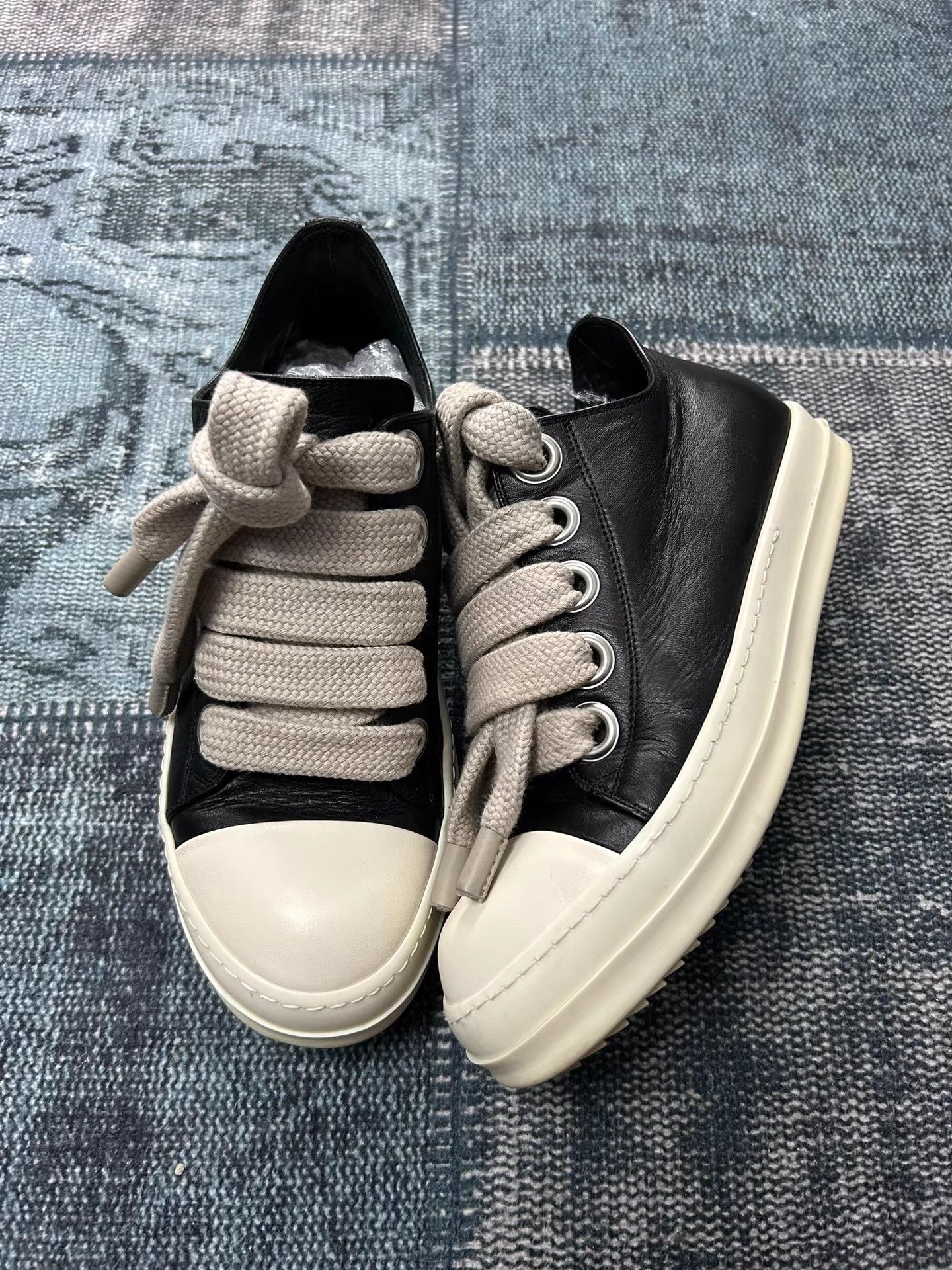 Rick Owens Rick Owens Thick Laces Low Top Converse Style Sneakers Size US 7 / EU 40 - 1 Thumbnail