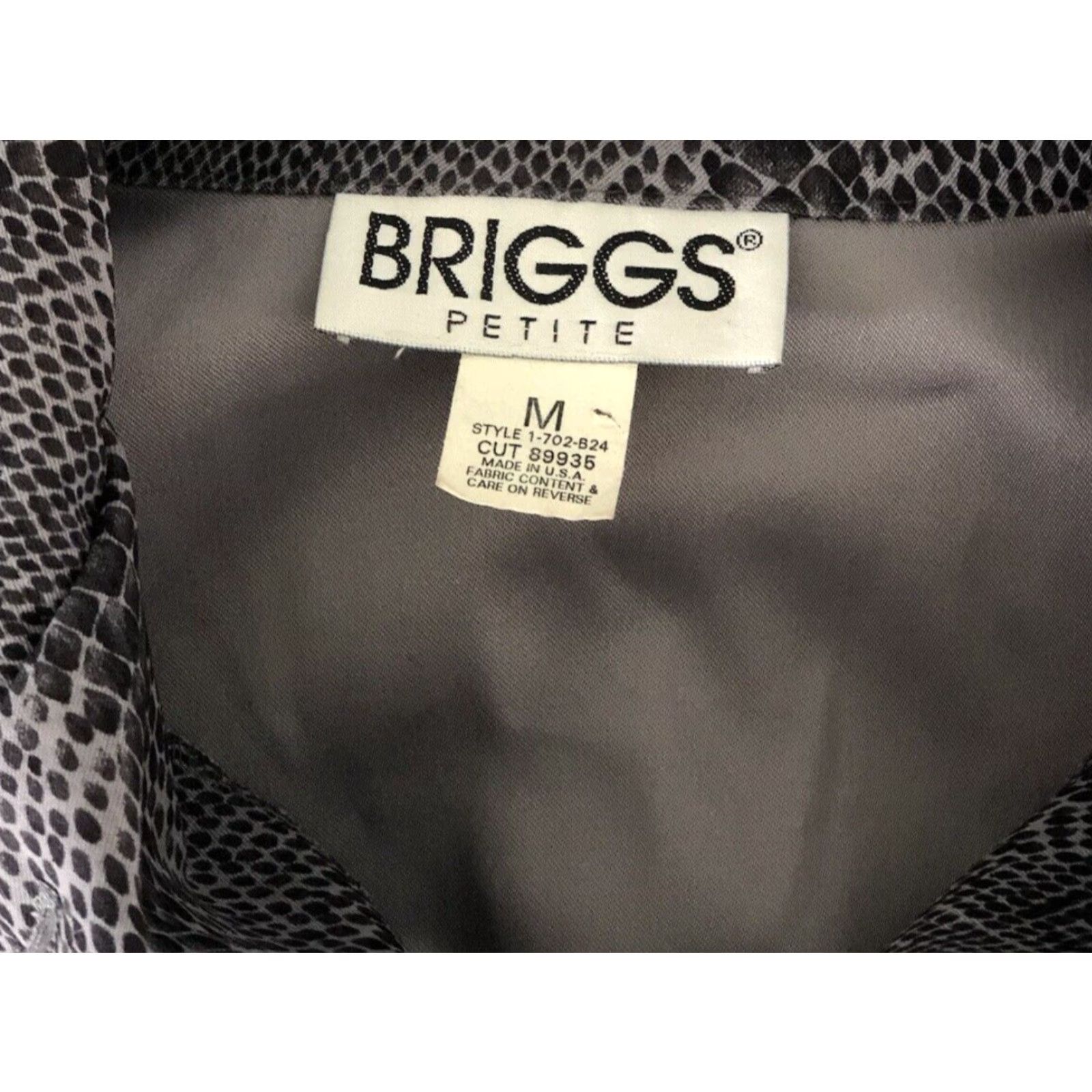 Vintage VINTAGE Briggs Blazer Jacket PM Gray Snake Print Long Sleeve ButtonUp Collar Women Size M / US 6-8 / IT 42-44 - 4 Thumbnail