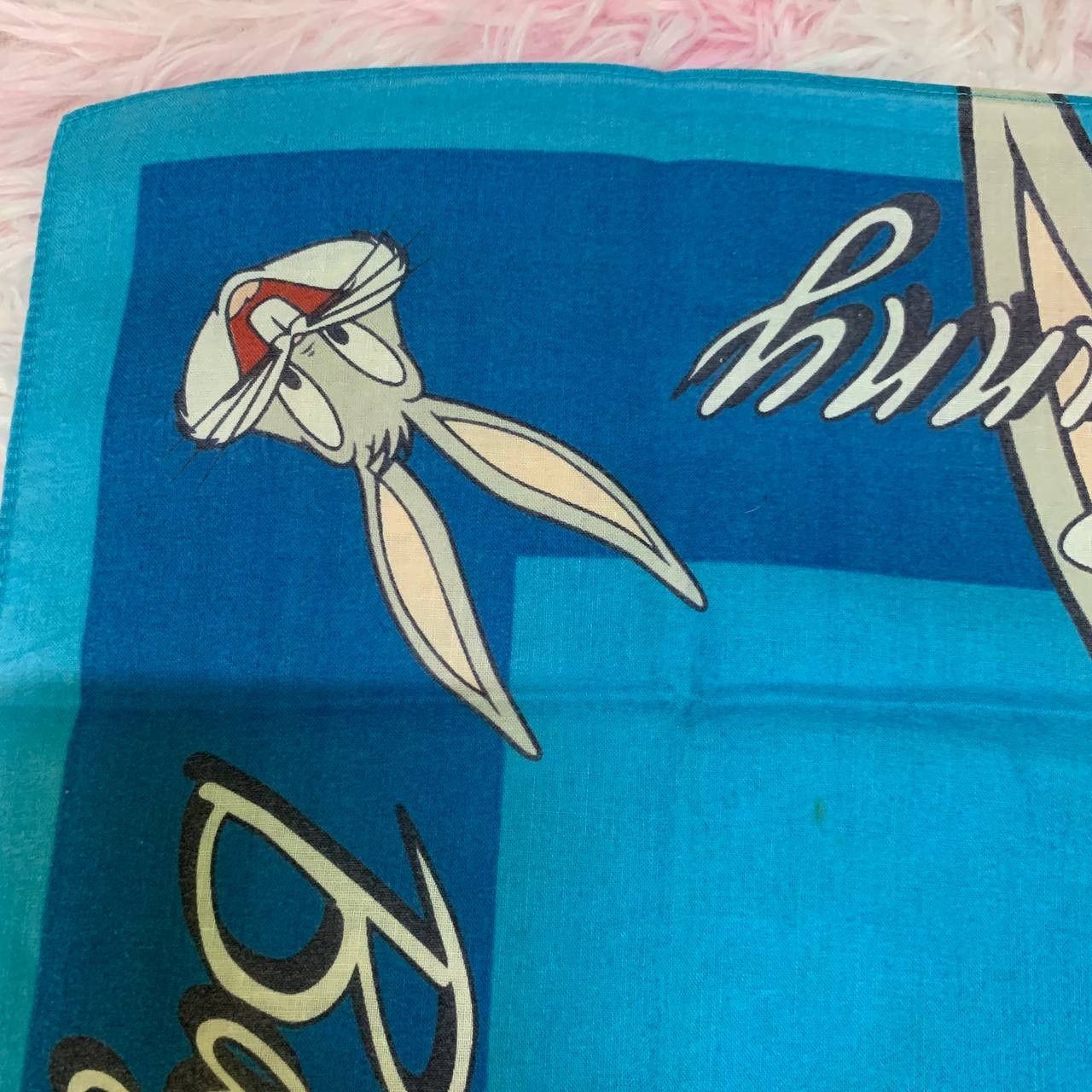 Vintage × Warner Bros Vintage Bugs Bunny x Toshiba 1996 Handkerchief Bandana Size ONE SIZE - 4 Thumbnail