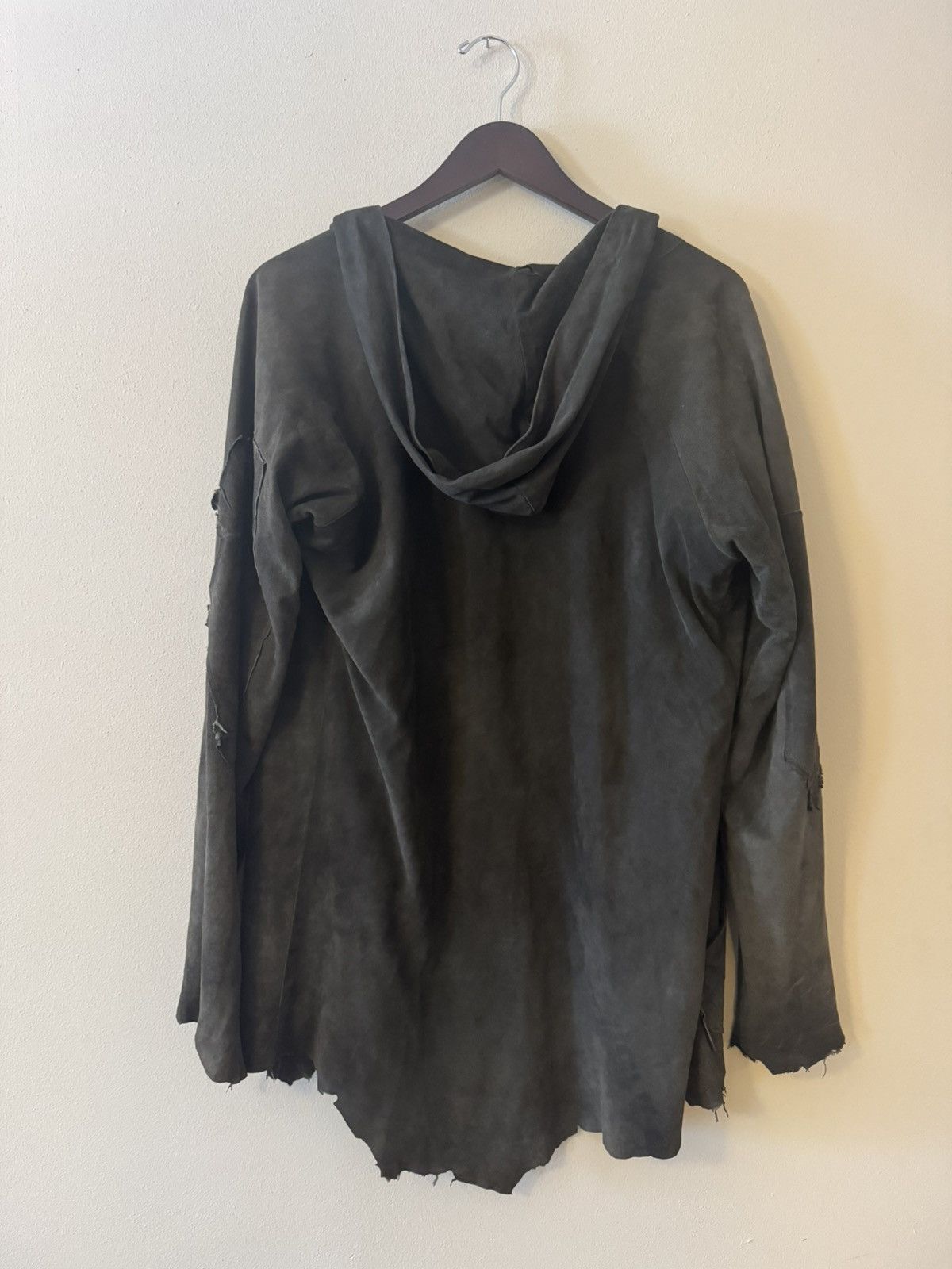 Greg Lauren The suede hoodie “coal” Size US M / EU 48-50 / 2 - 9 Thumbnail