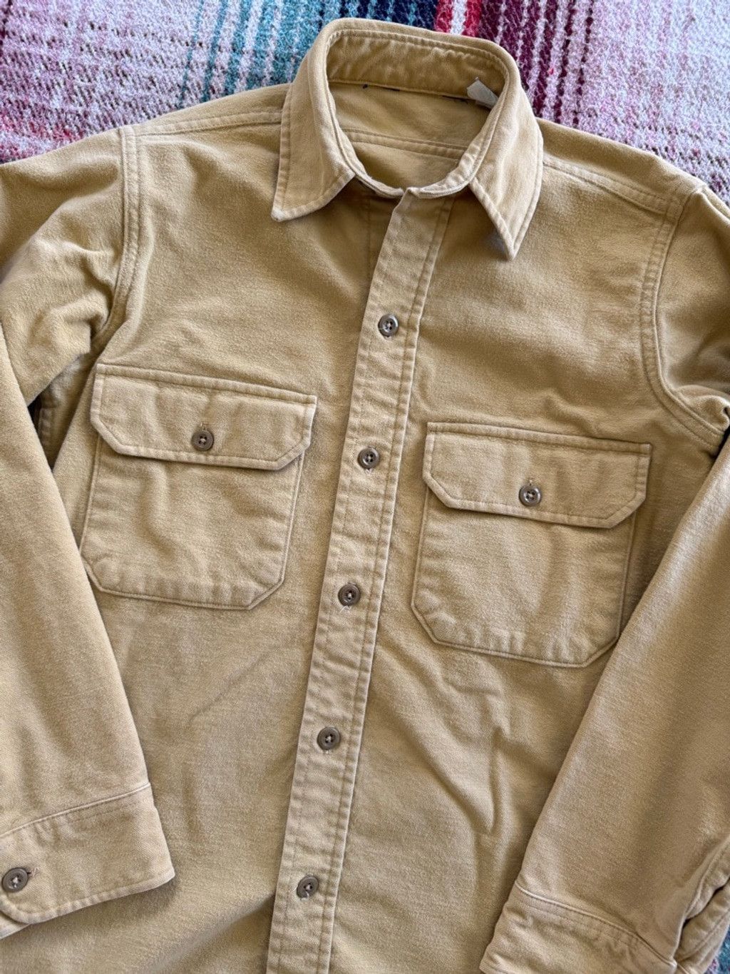 L.L. Bean 70s LL Bean Yellow Chamois Shirt S Size US S / EU 44-46 / 1 - 2 Thumbnail