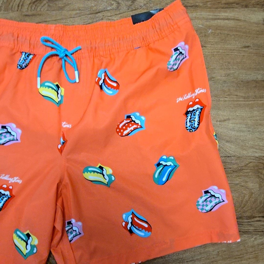 The Rolling Stones Rolling Stones Board Shorts Orange Mens Small Swim Trunks Size US 32 / EU 48 - 2 Thumbnail