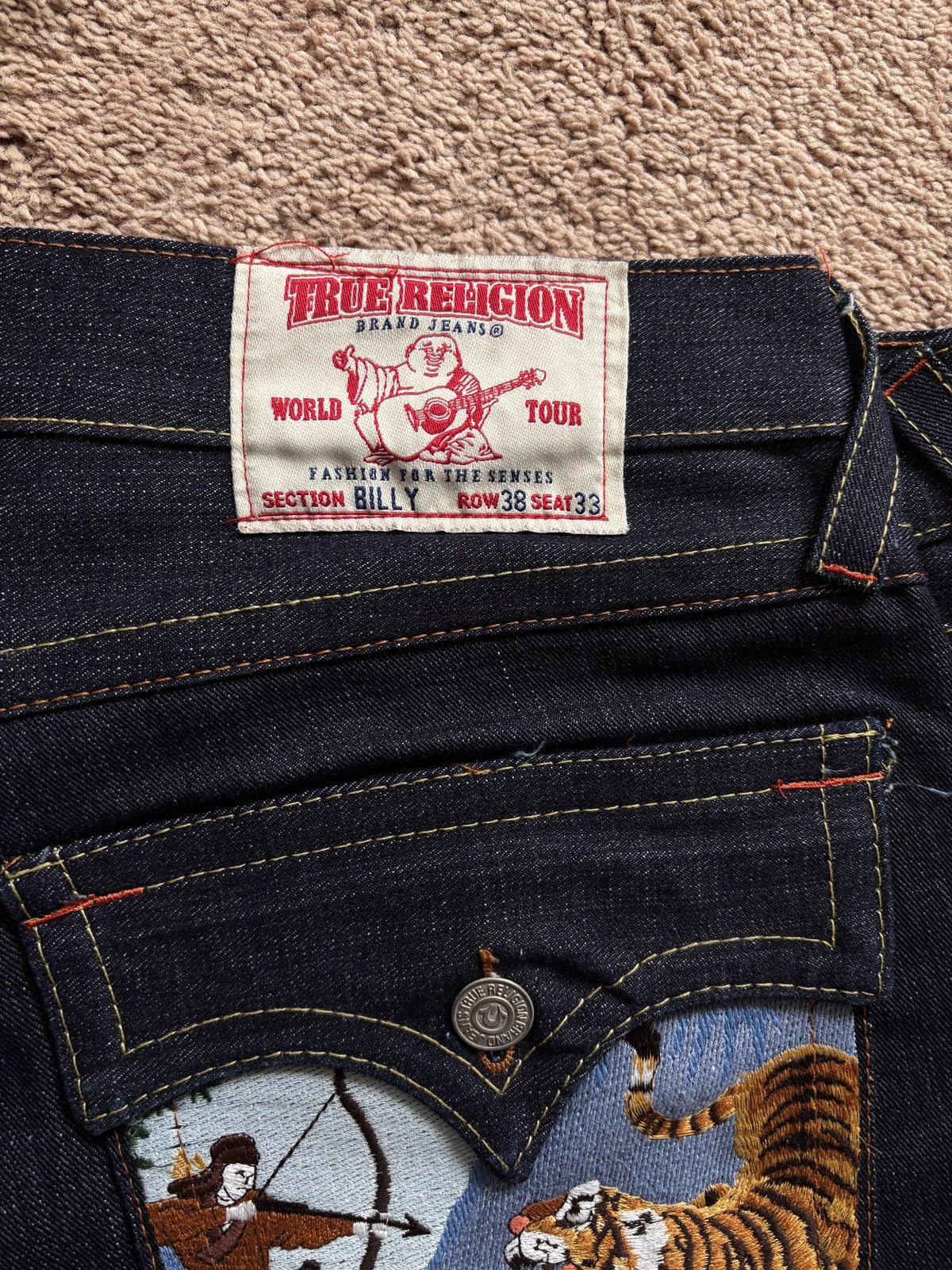 True Religion True Religion Jeans — RARE “Joey Tiger Warrior" design Size US 33 - 3 Thumbnail