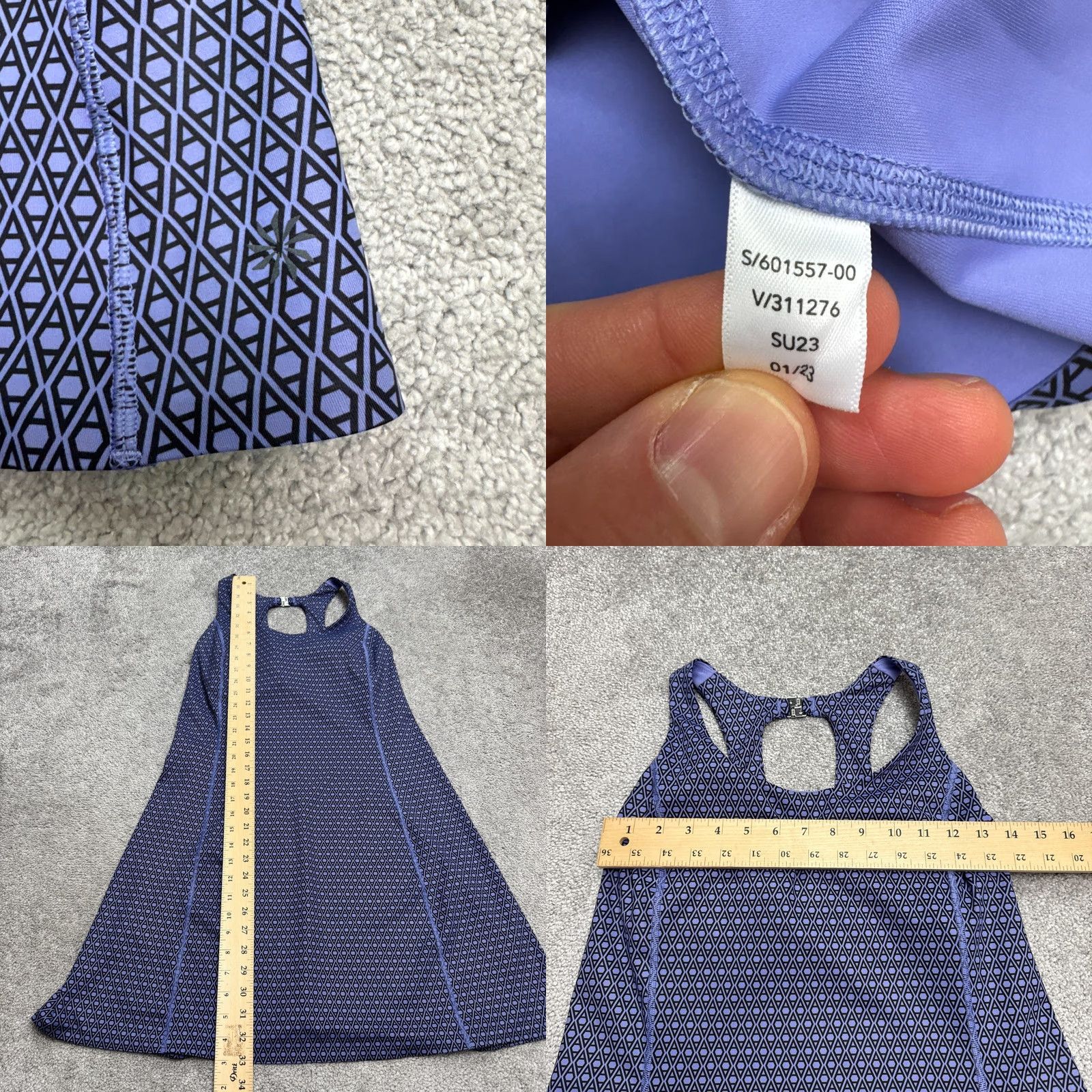 Athleta Athleta Ultimate Ease Racerback Midi Shift Dress Womens Small Purple Geometric Size S / US 4 / IT 40 - 8 Thumbnail