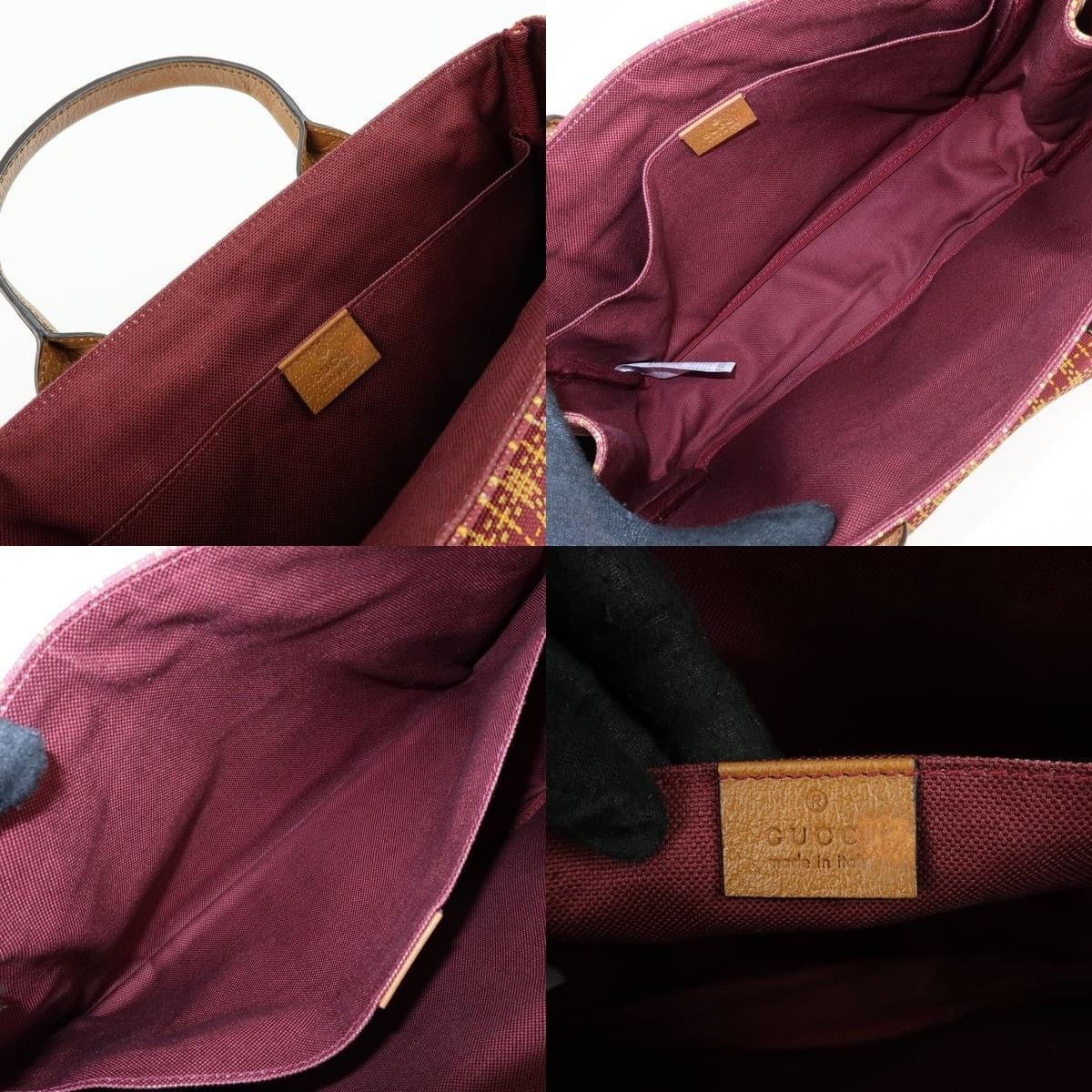 Gucci Gucci Children's Canvas & Leather Tote Burgundy Size ONE SIZE - 7 Thumbnail