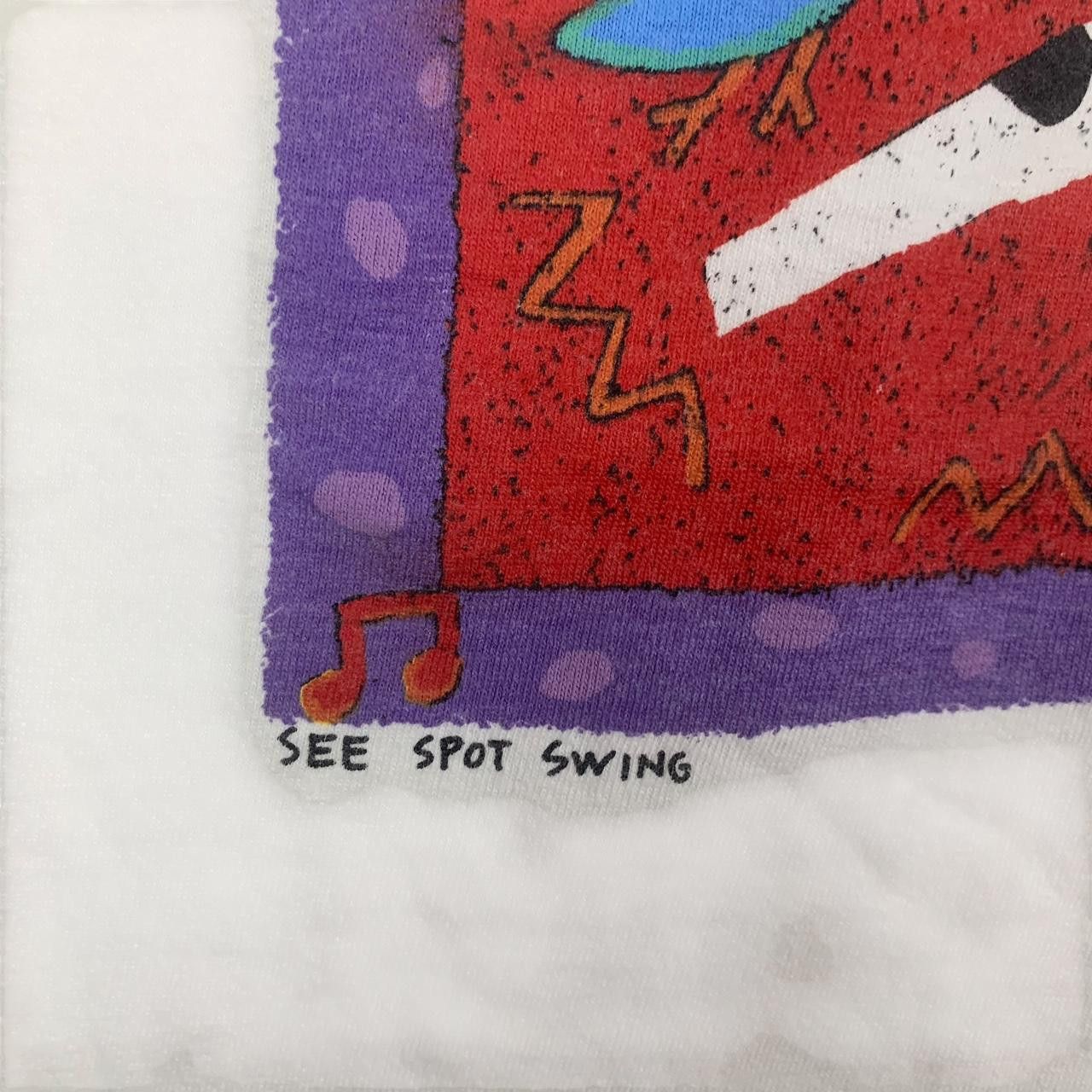 Vintage Vintage 90’ SEE SPOT SWING Nancy Coffelt Artist Tee Shirt Size US L / EU 52-54 / 3 - 5 Thumbnail