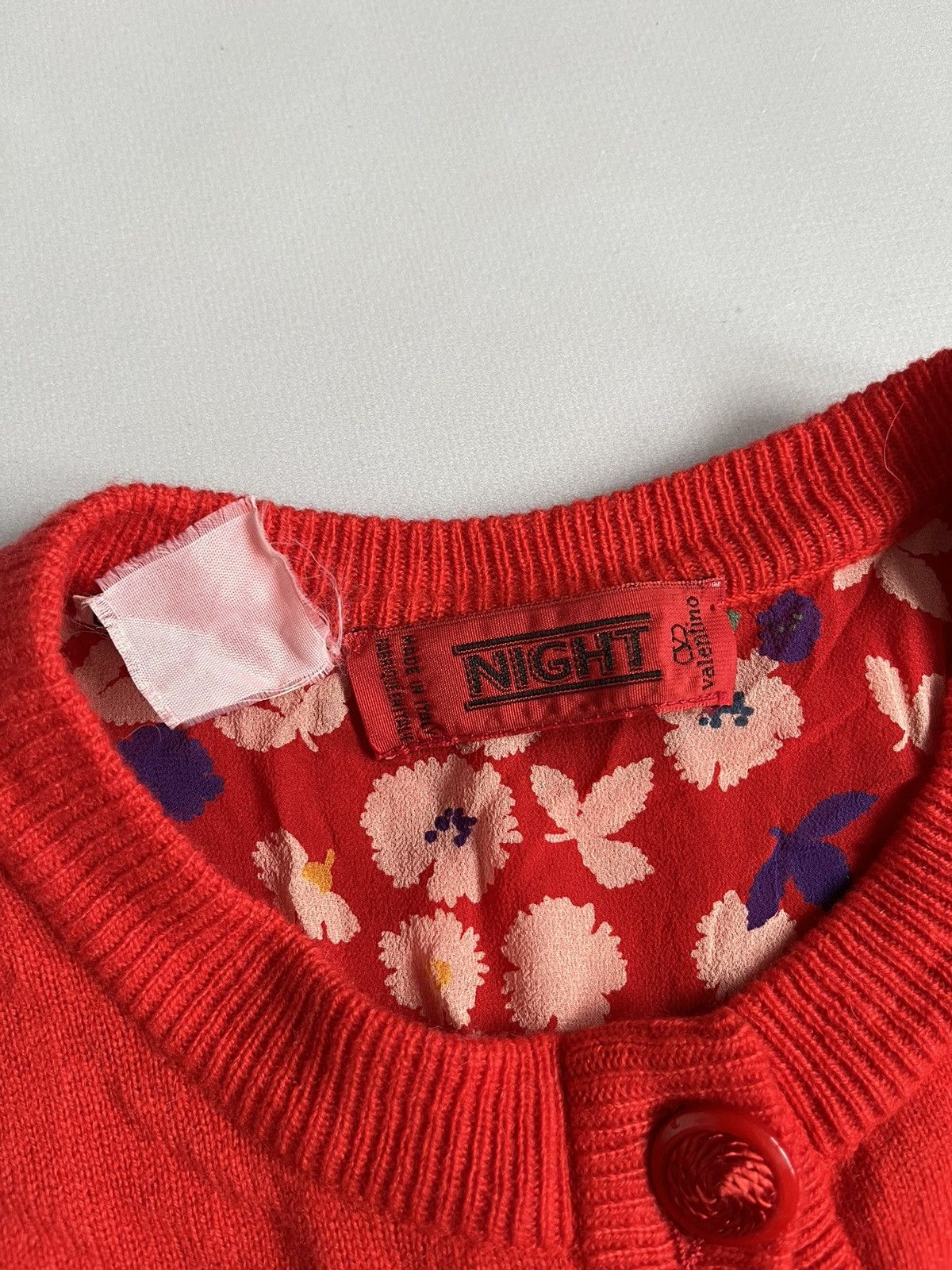 Valentino Vintage 80s Valentino Night Women Wool Viscose Red Cardigan Size M / US 6-8 / IT 42-44 - 2 Thumbnail