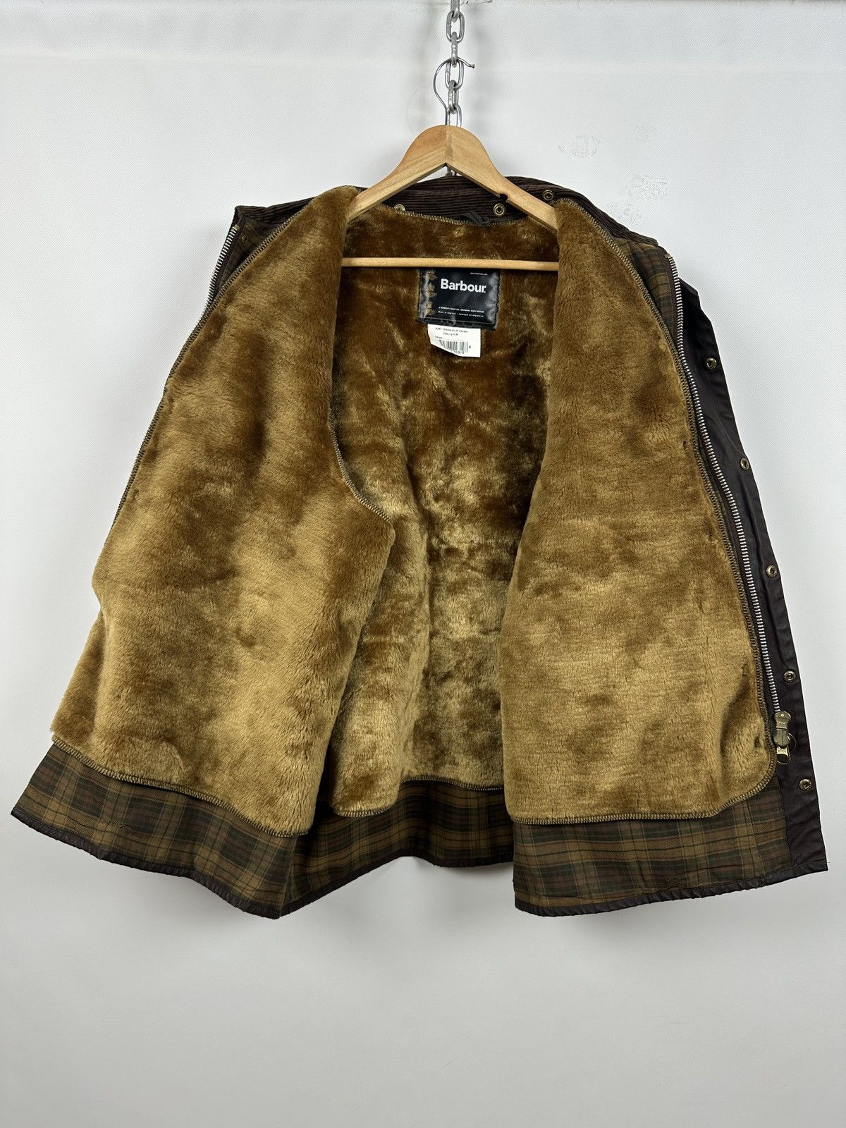 Barbour Vintage Barbour Beaufort Brown Waxed Jacket/Warm Pile Lining Size US XXL / EU 58 / 5 - 4 Thumbnail