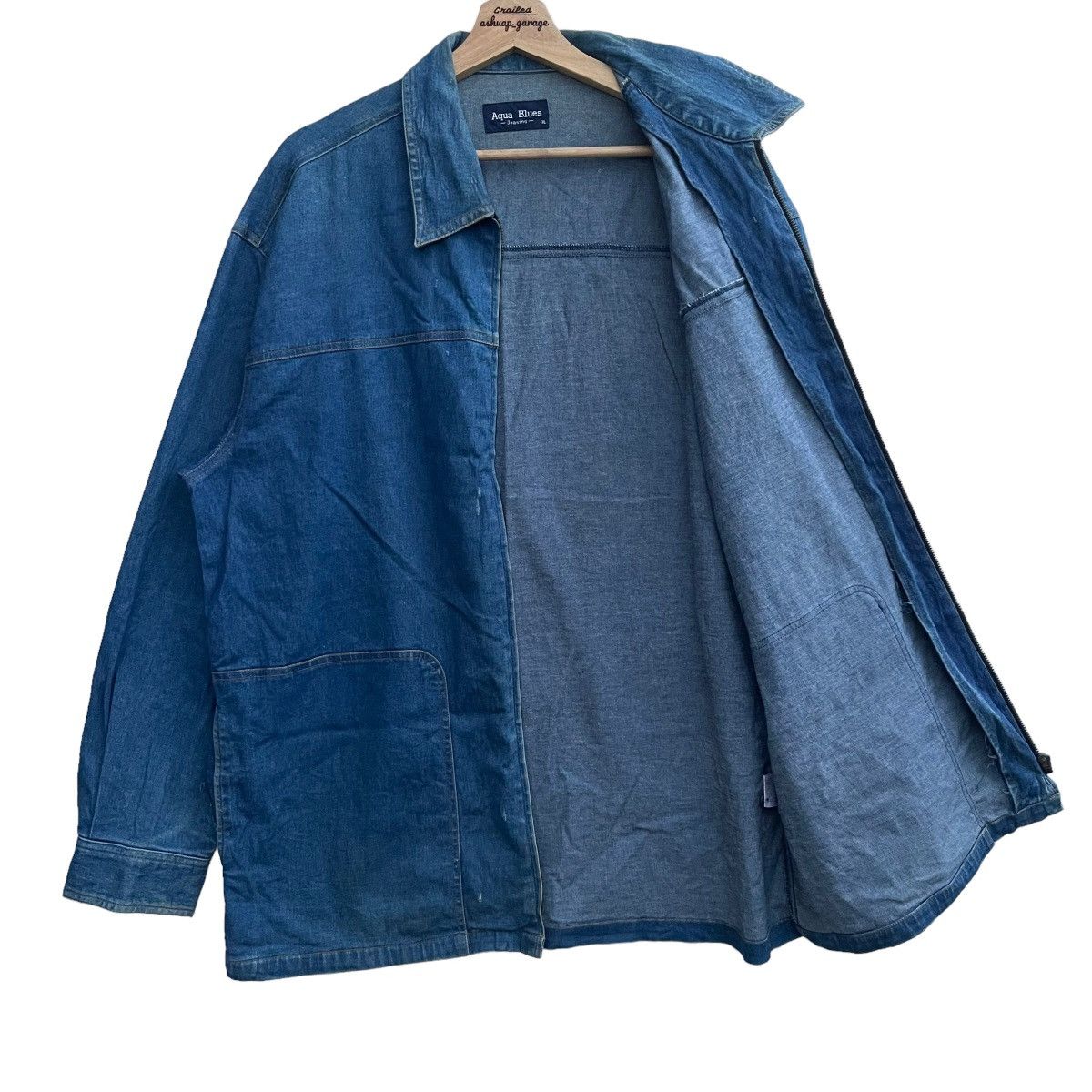 Japanese Brand × Vintage Vintage Japanese Brand Denim Zip Up Jacket by Aqua Blues Size US XL / EU 56 / 4 - 8 Thumbnail